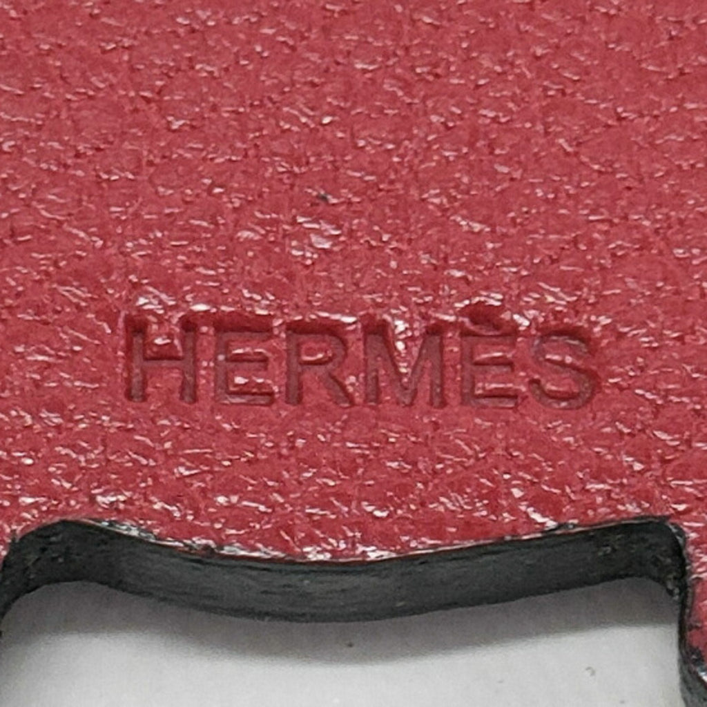 Hippo Charm Leather Brown Red Handbag Charm