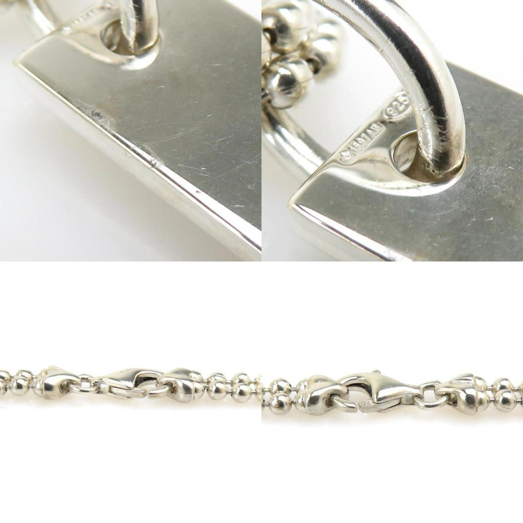 Ball Pendant Necklace Sterling Silver Double Chain