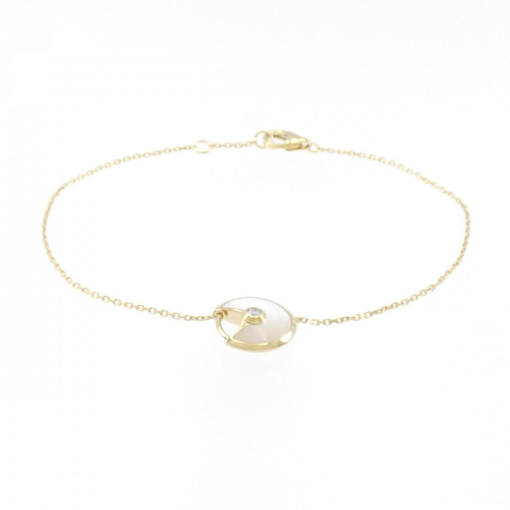 Charm Bracelet 18K Yellow Gold with Diamond and Mother of Pearl