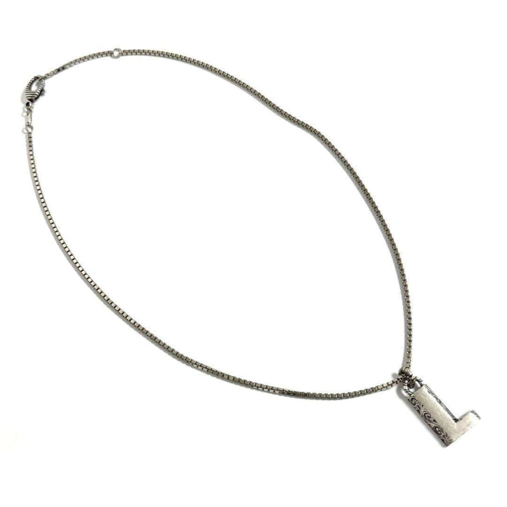 Alphabet Pendant Necklace Sterling Silver Initial L