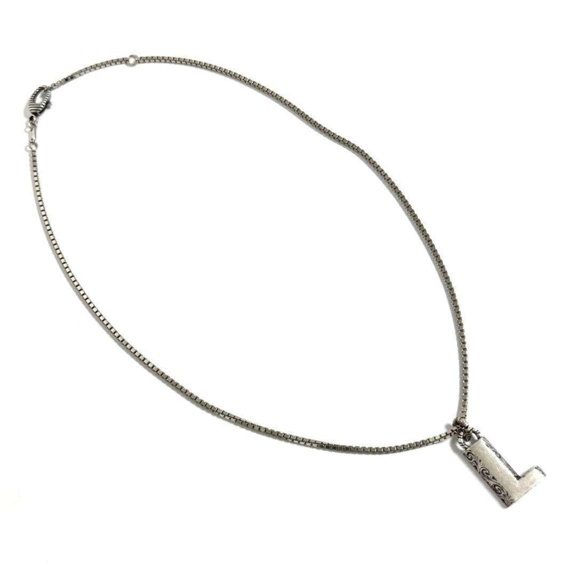 Alphabet Pendant Necklace Sterling Silver Initial L