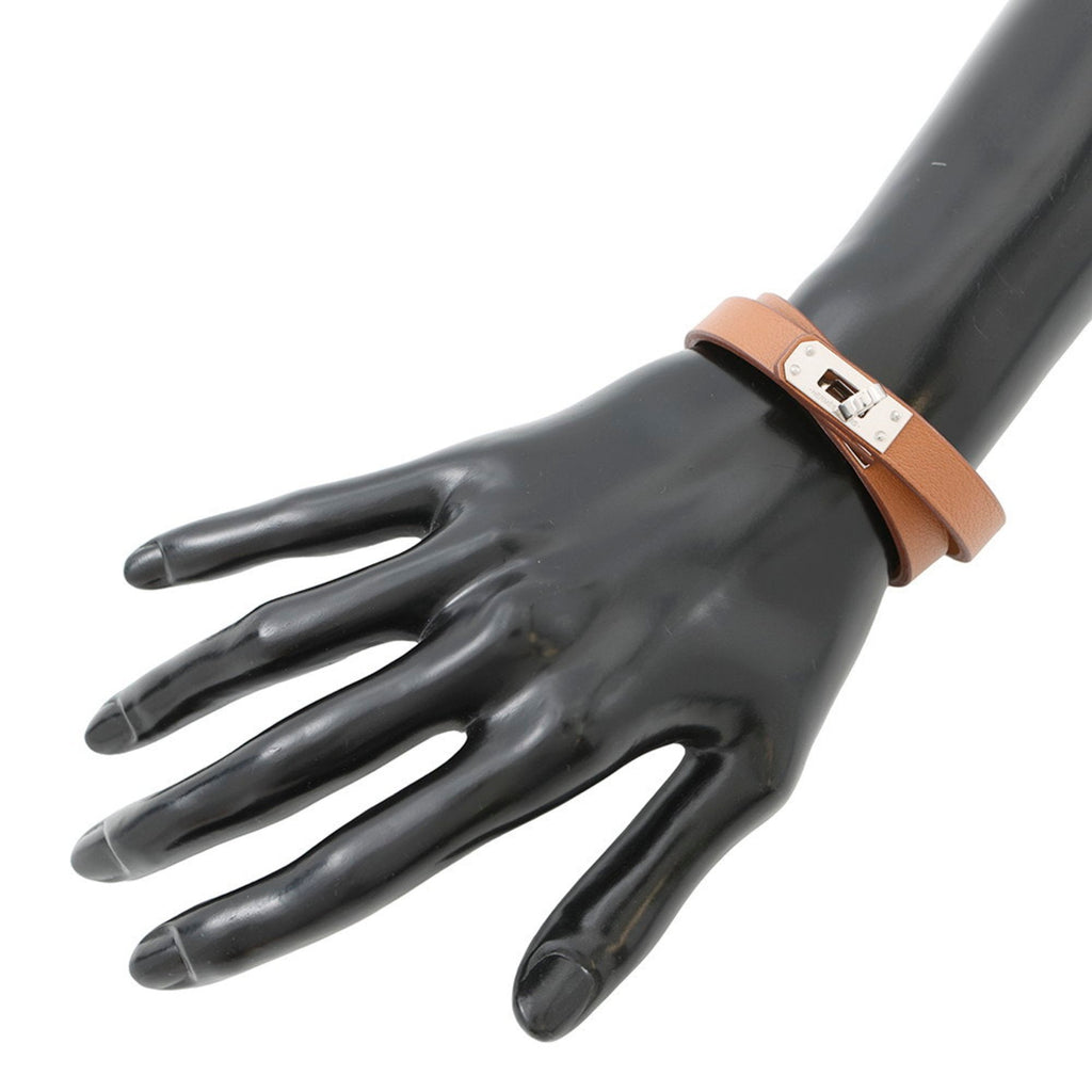 Kelly Double Tour Bracelet Swift Leather Gold