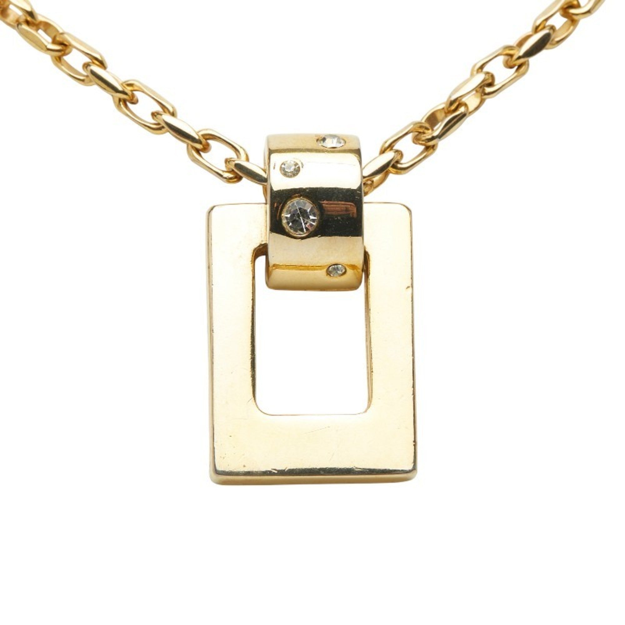 Pendant Necklace Gold With Rhinestone
