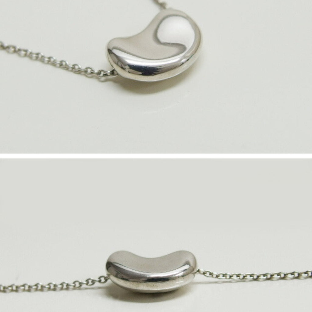 Bean Pendant Necklace Sterling Silver 7mm