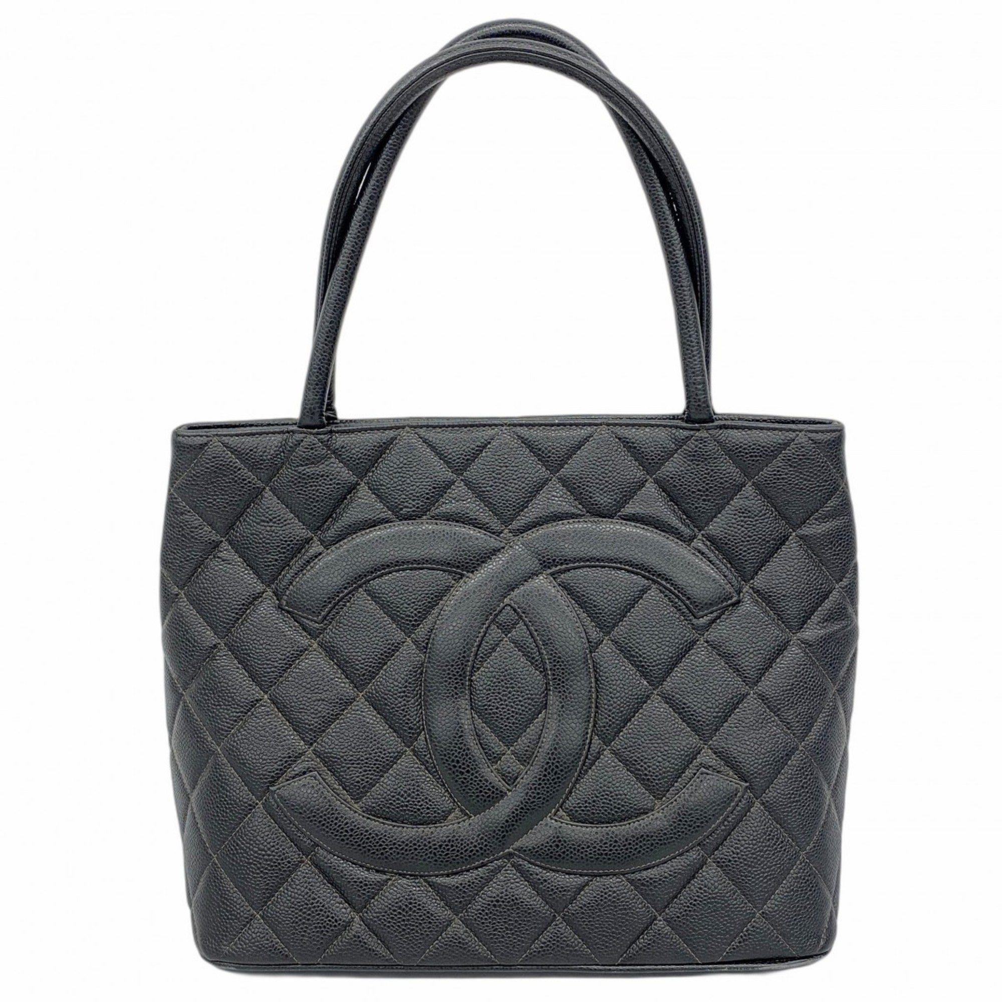 Medallion Tote Quilted Caviar
