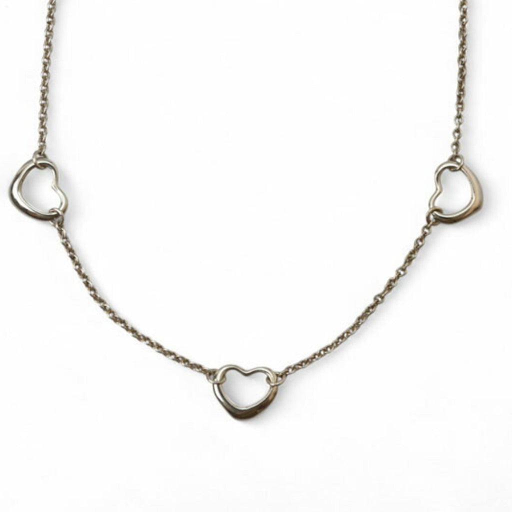 Triple Heart Pendant Necklace Sterling Silver