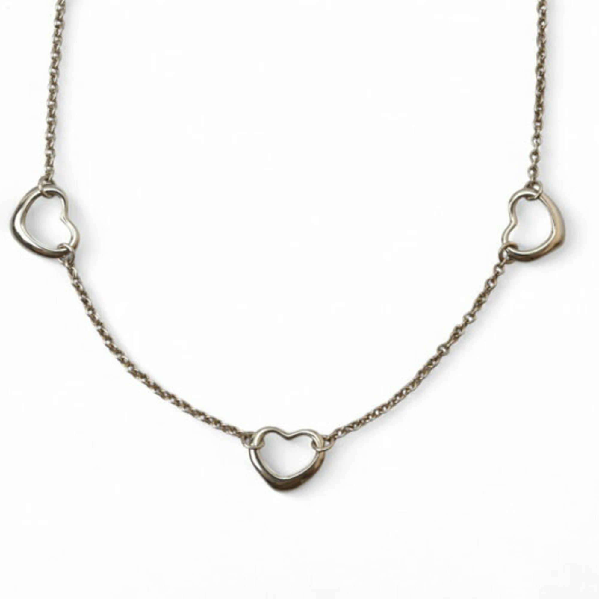 Triple Heart Pendant Necklace Sterling Silver