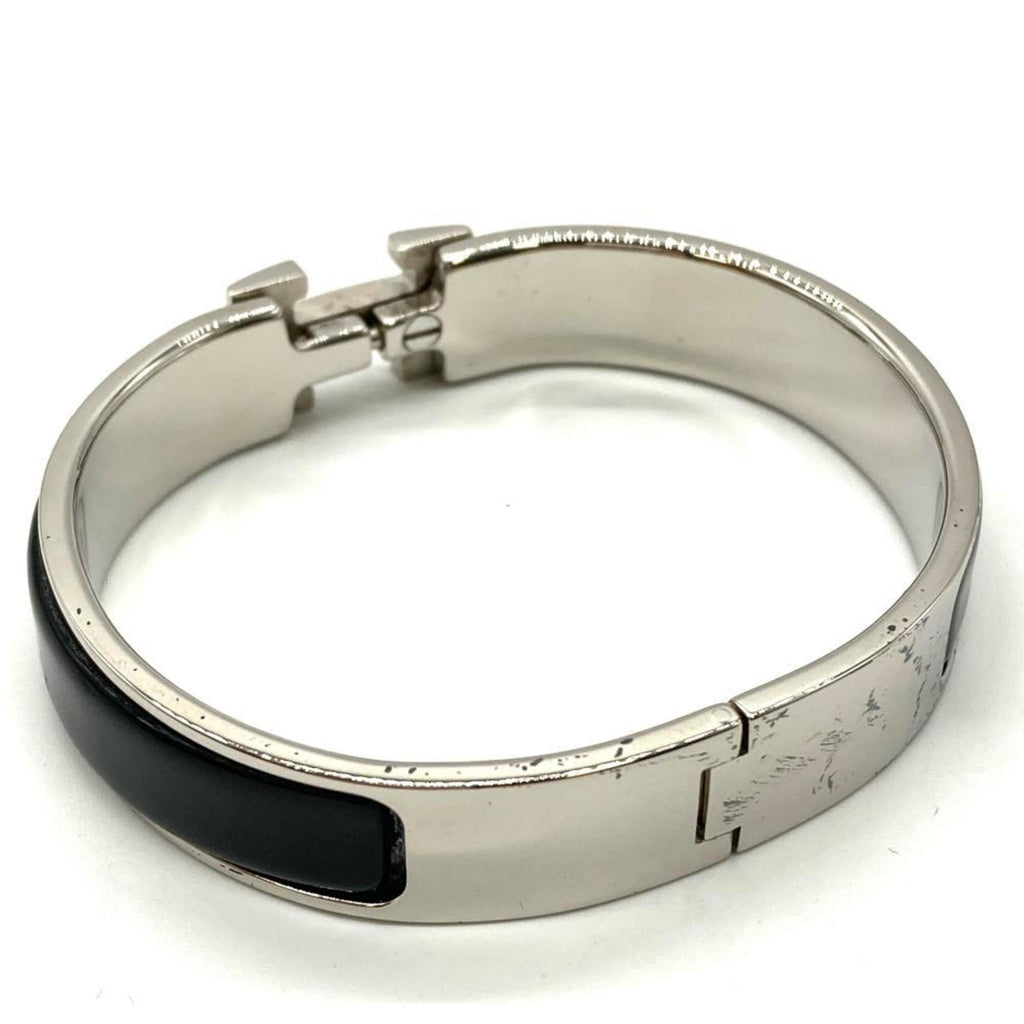 Clic Bracelet Enamel Black and Silver