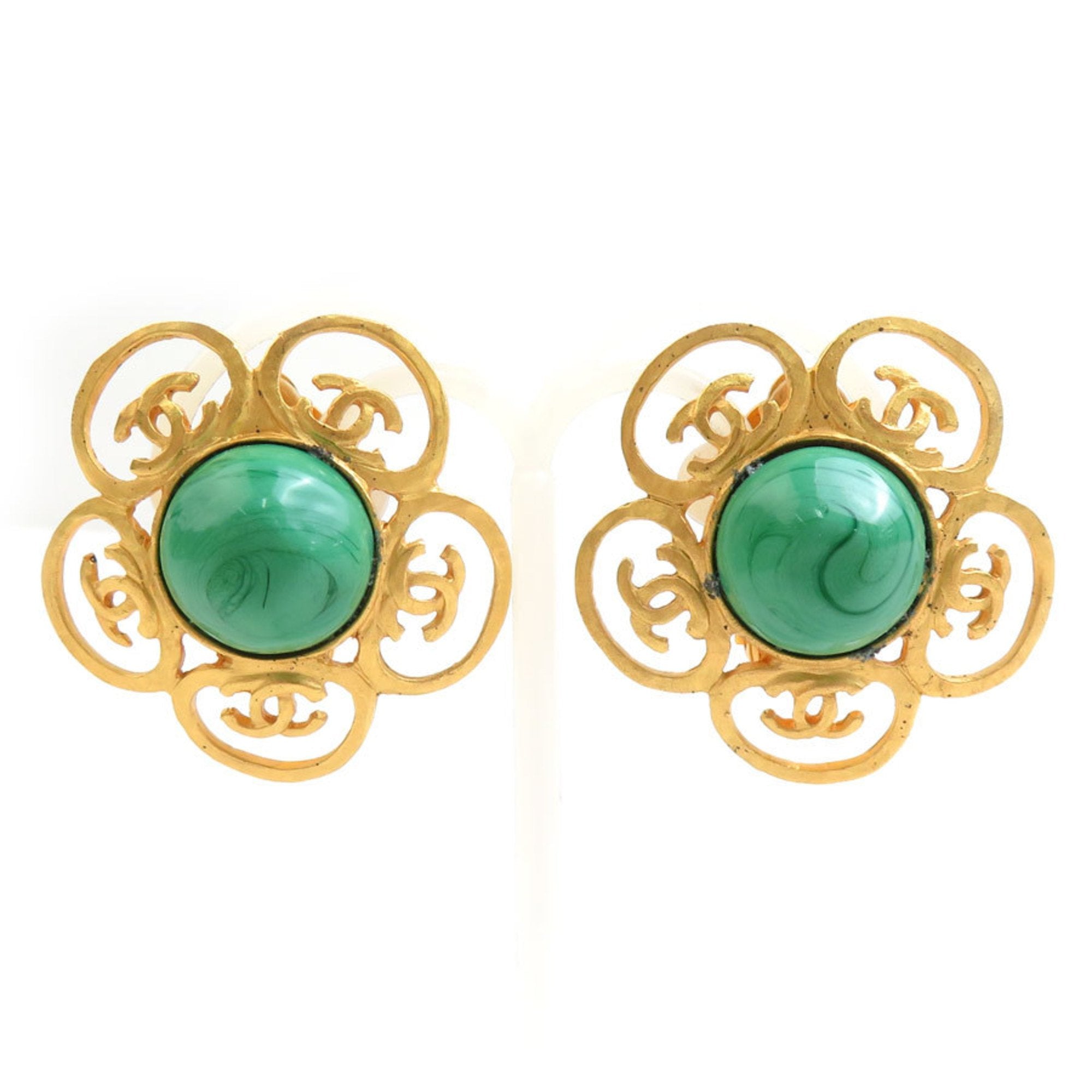 CC Logo Clip-On Earrings Gold-Tone Metal Gold-Tone Metal