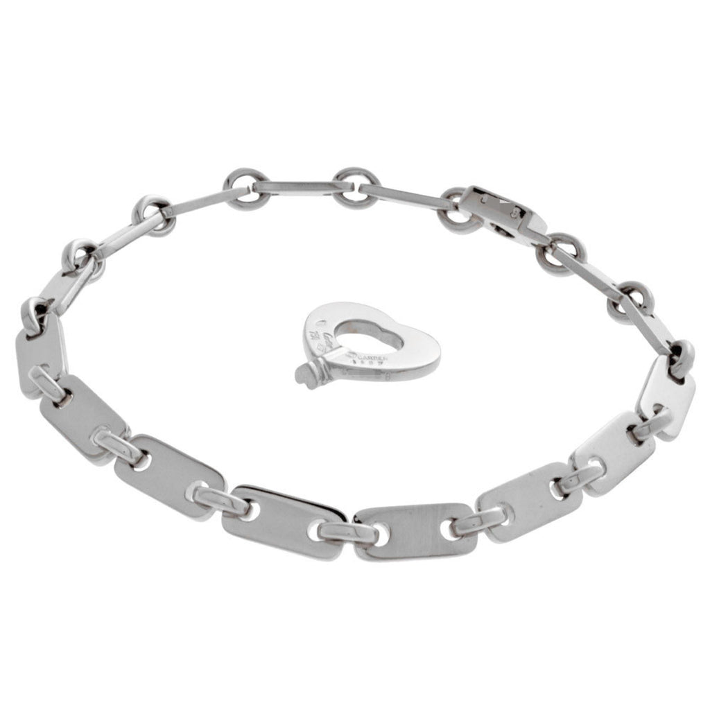 Figaro Bracelet 18K White Gold
