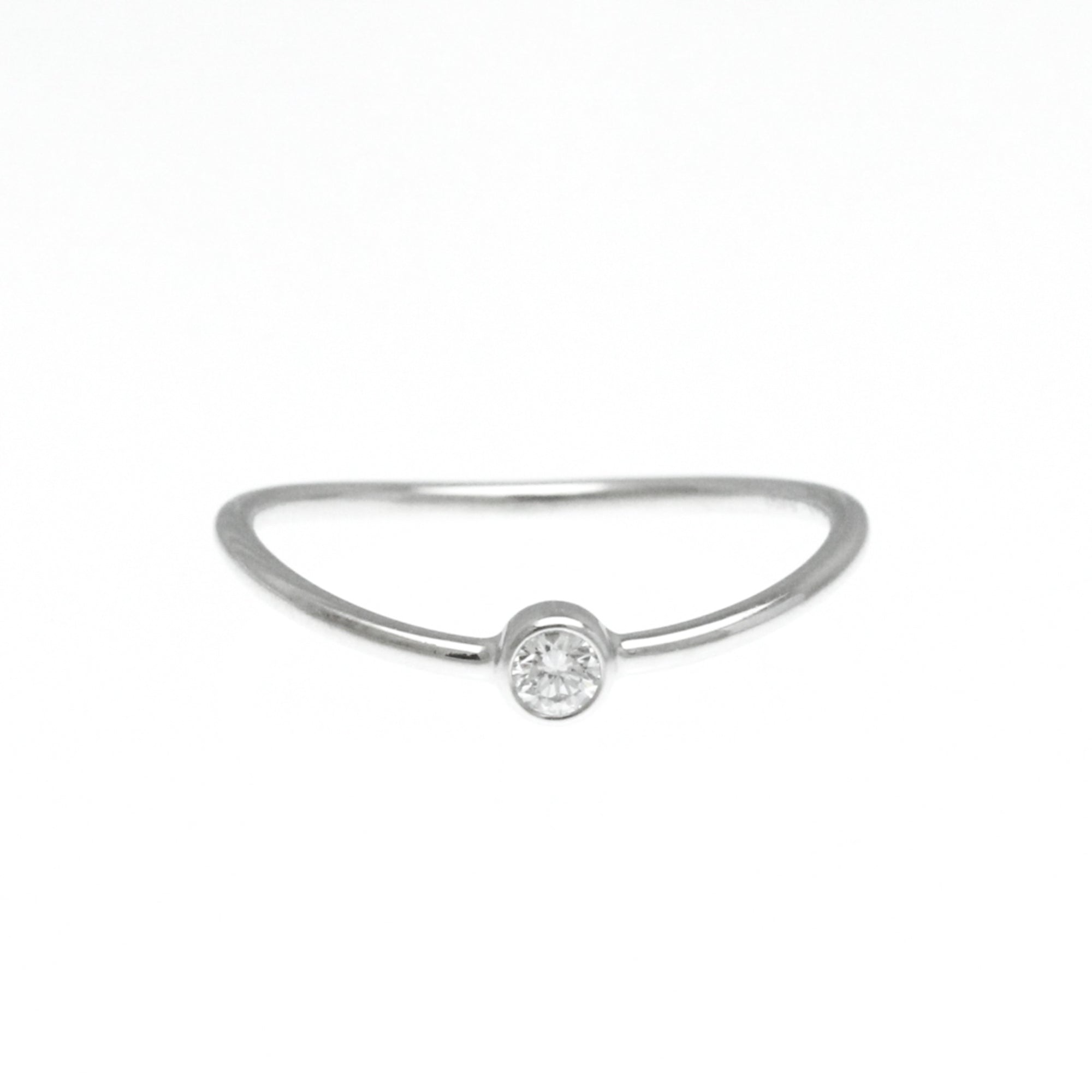 Wave Ring Platinum with Diamond