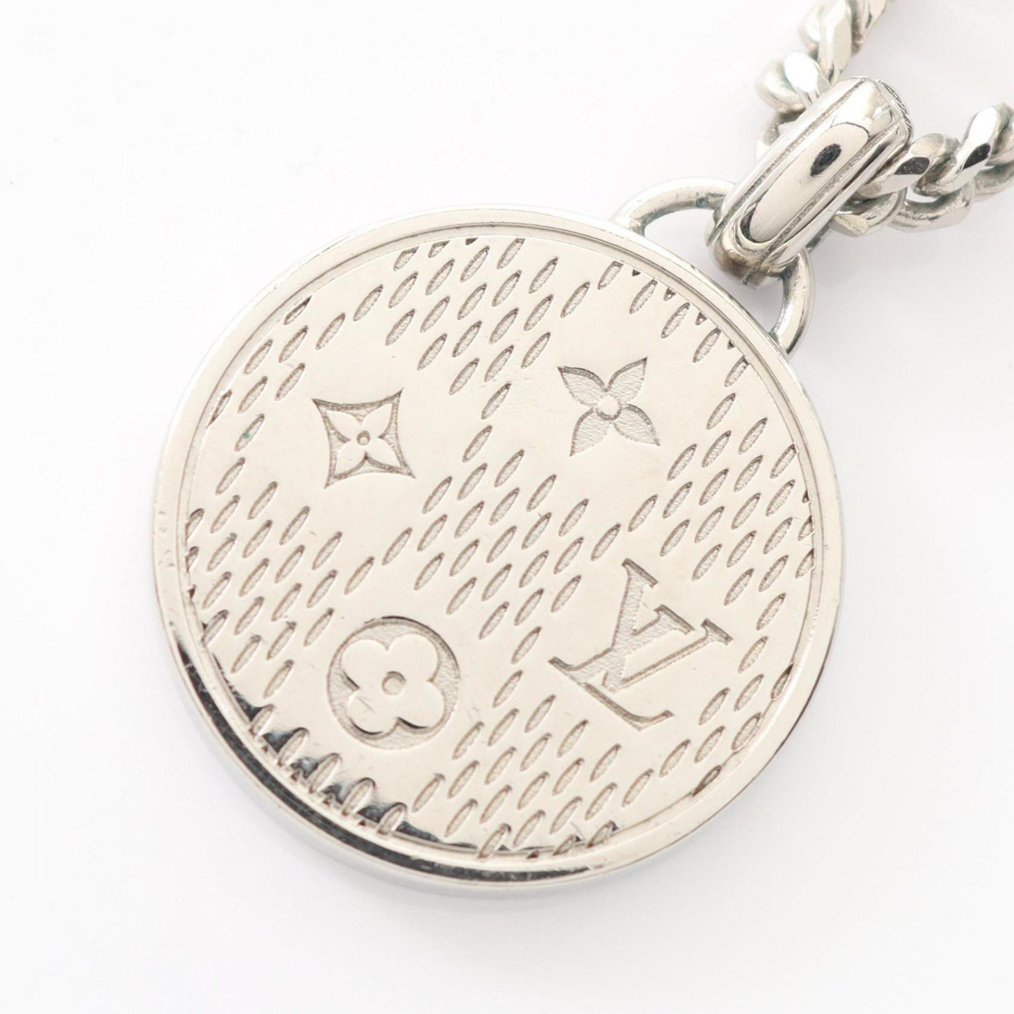 Damier Staple Pendant Necklace Stainless Steel
