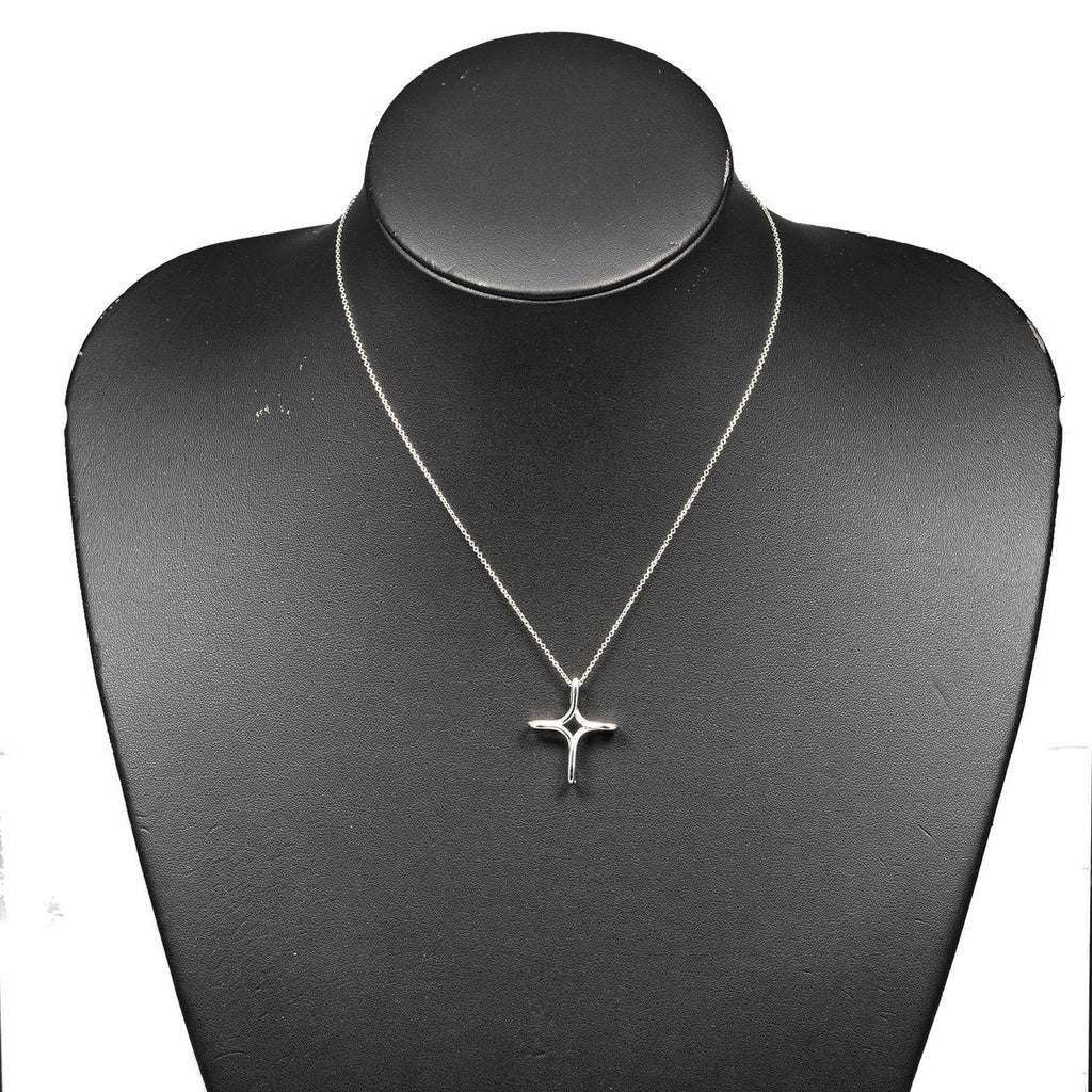 Open Cross Pendant Necklace Sterling Silver