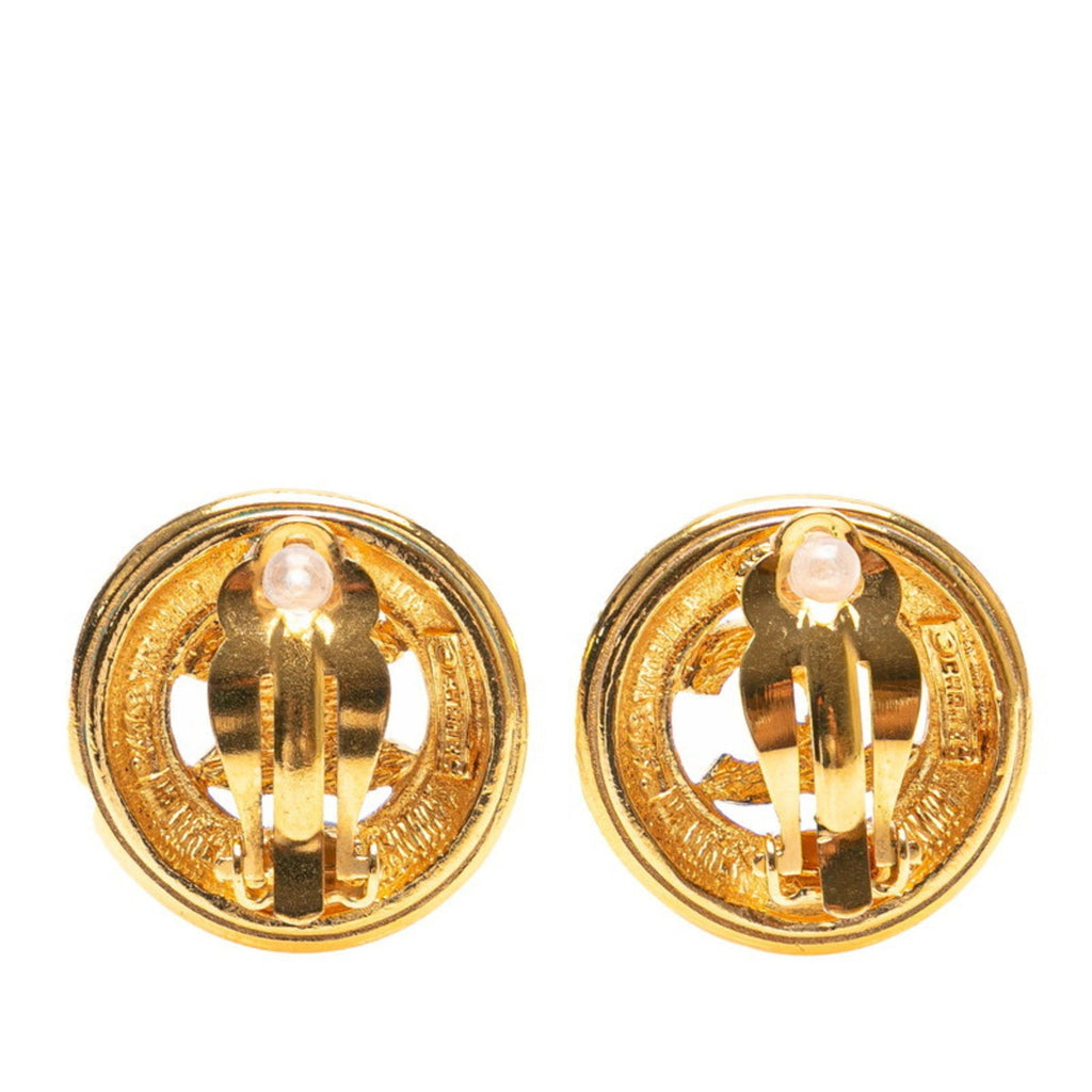 CC Logo Clip-On Earrings Metal Gold-Tone Metal