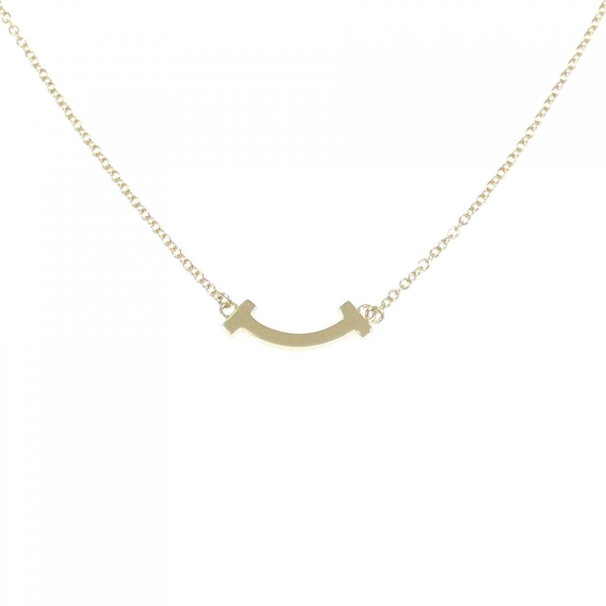 T Smile Mini Pendant Necklace 18K Yellow Gold