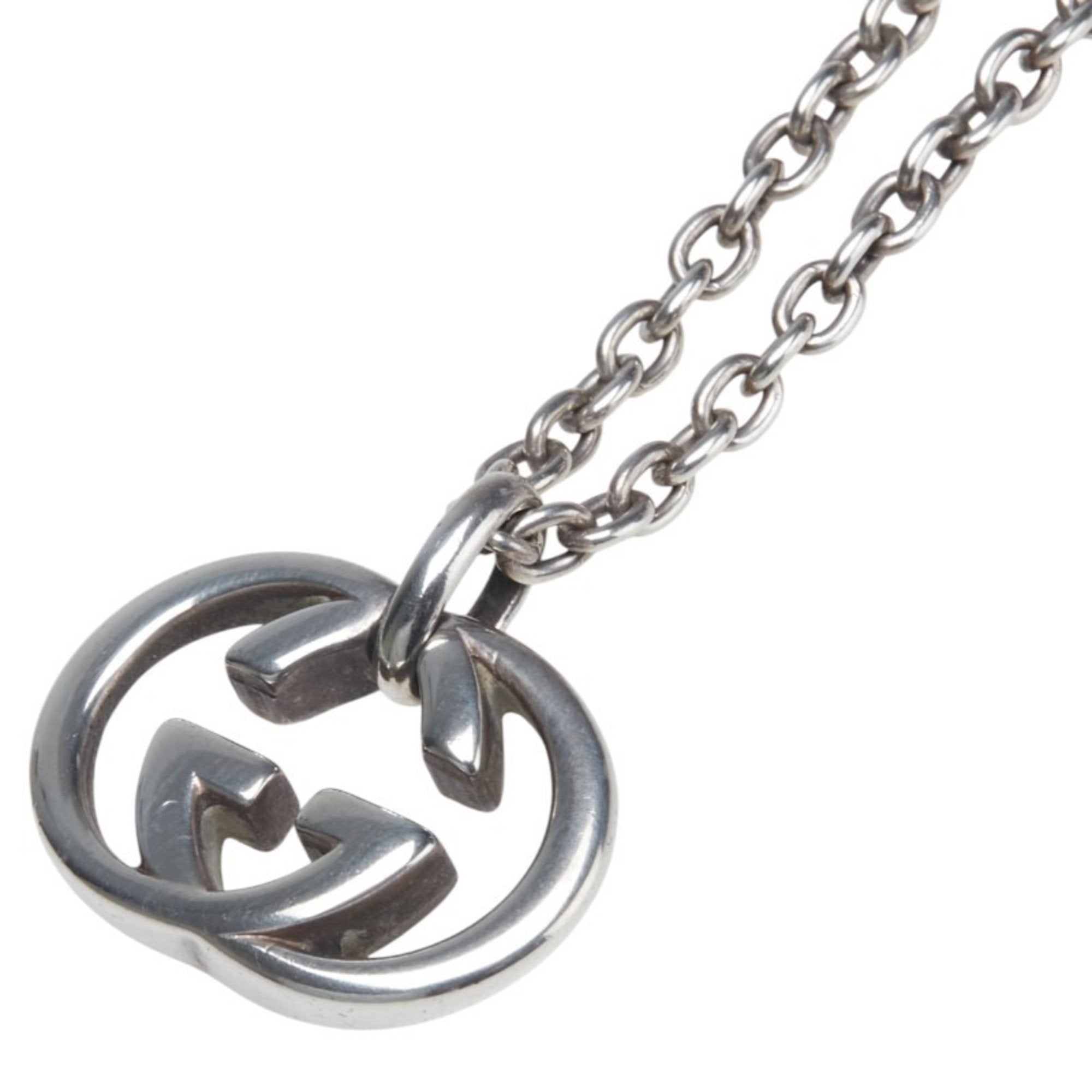 Interlocking G Pendant Necklace Sterling Silver