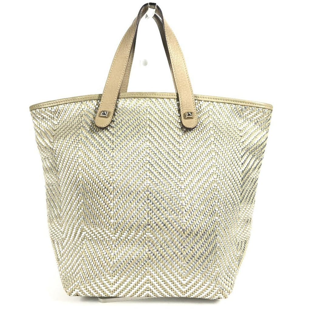 Chennai Tote Woven Leather and Canvas MM