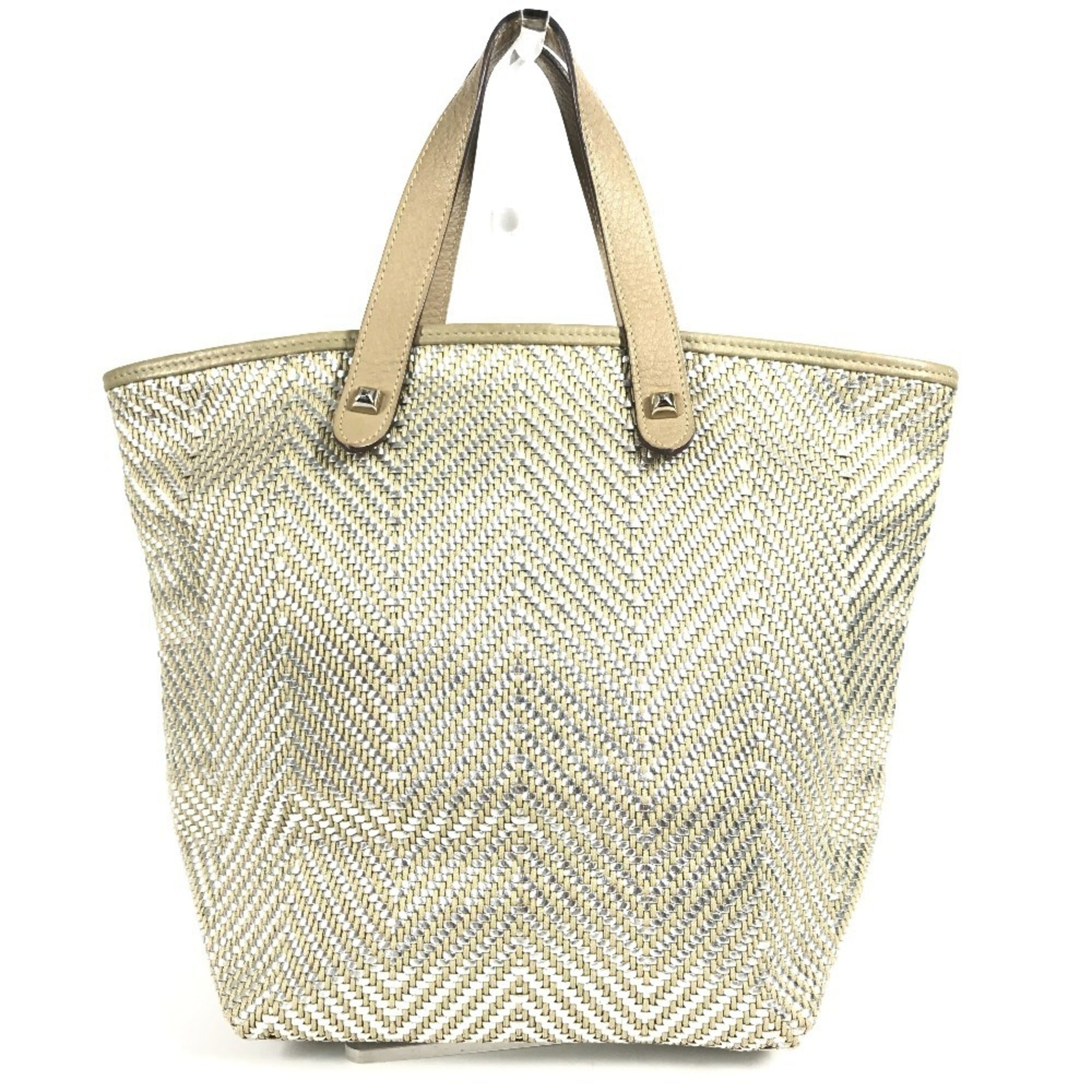 Chennai Tote Woven Leather and Canvas MM