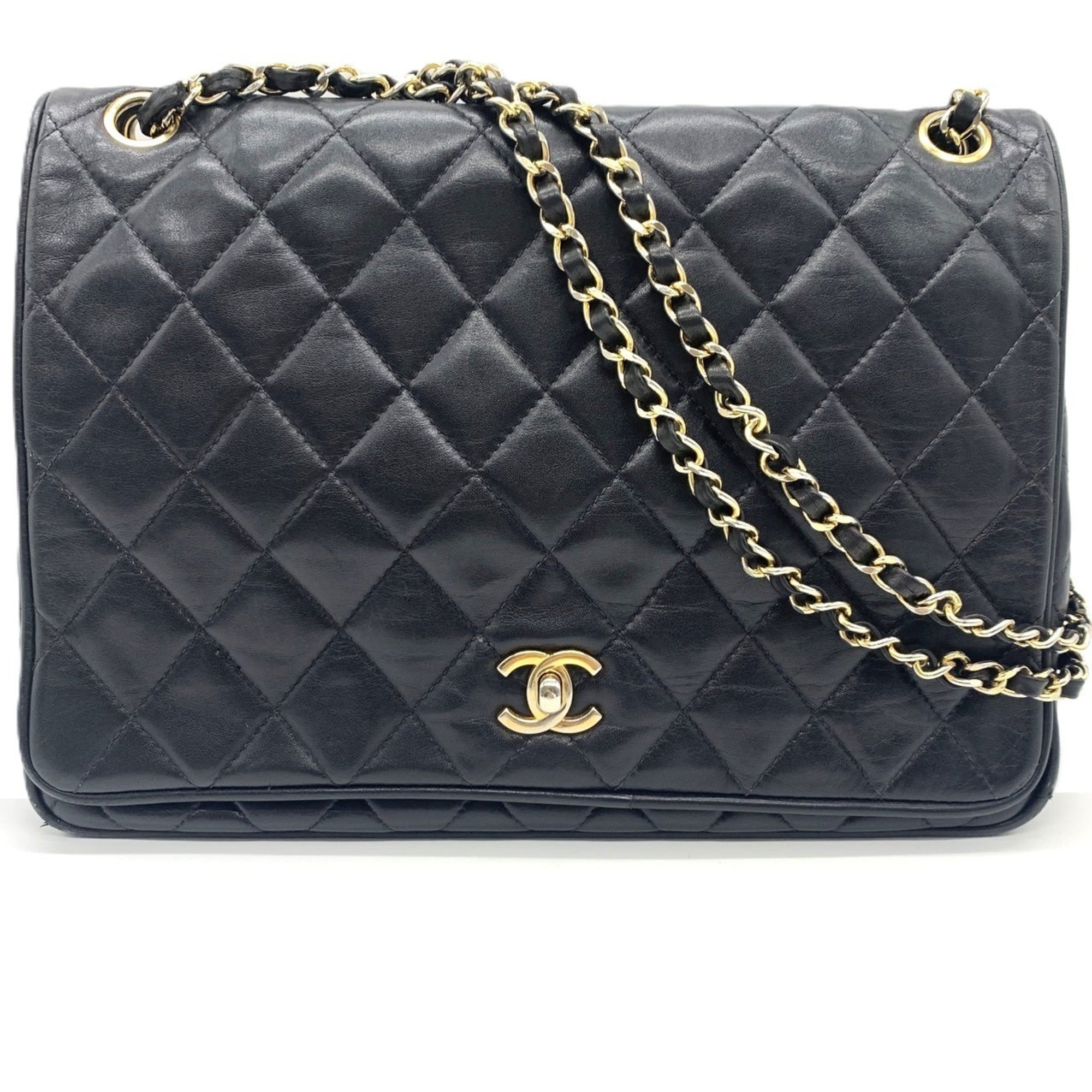 Vintage Full Flap Bag Quilted Lambskin Medium