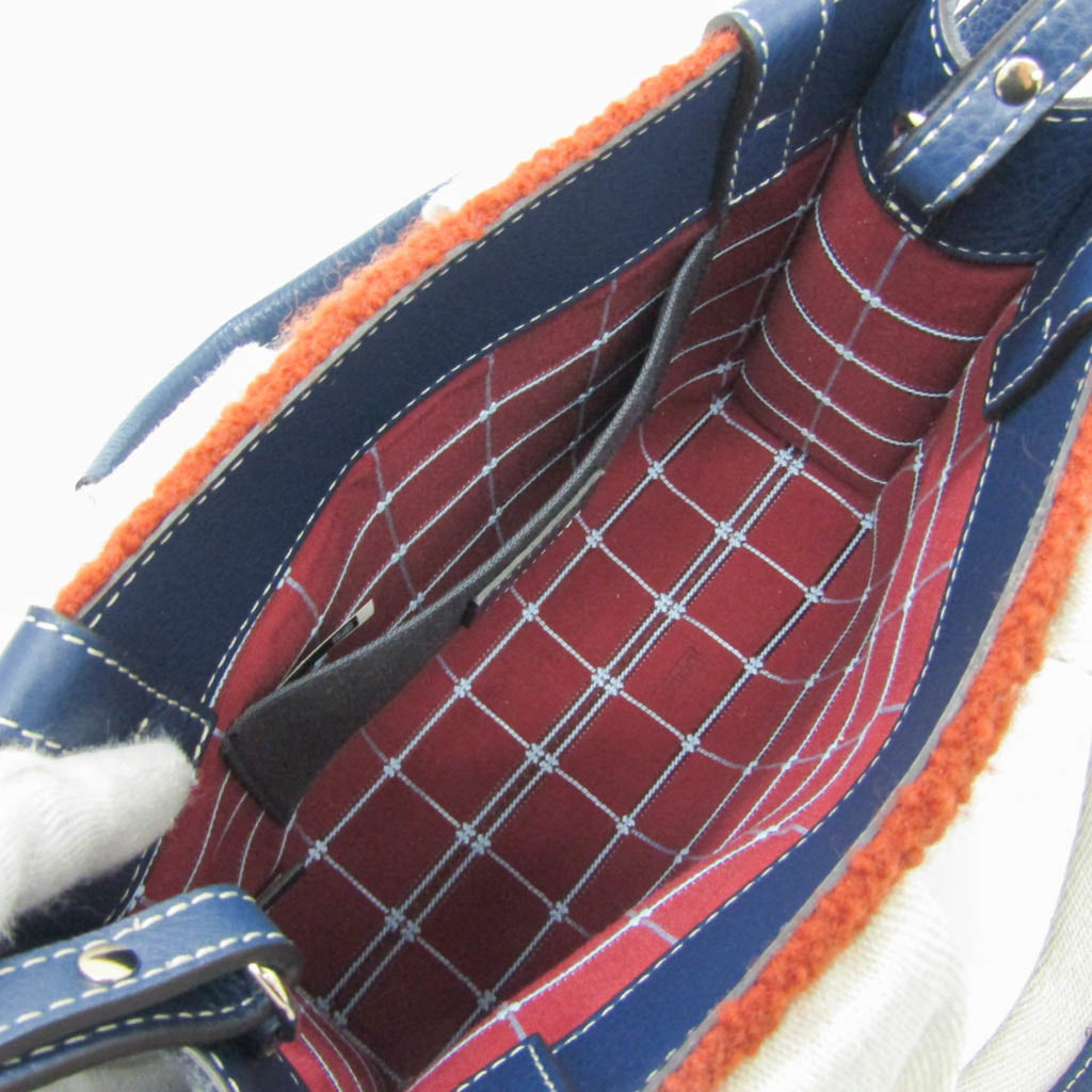 Woody Tote Recycled Felt with Leather and Canvas Small