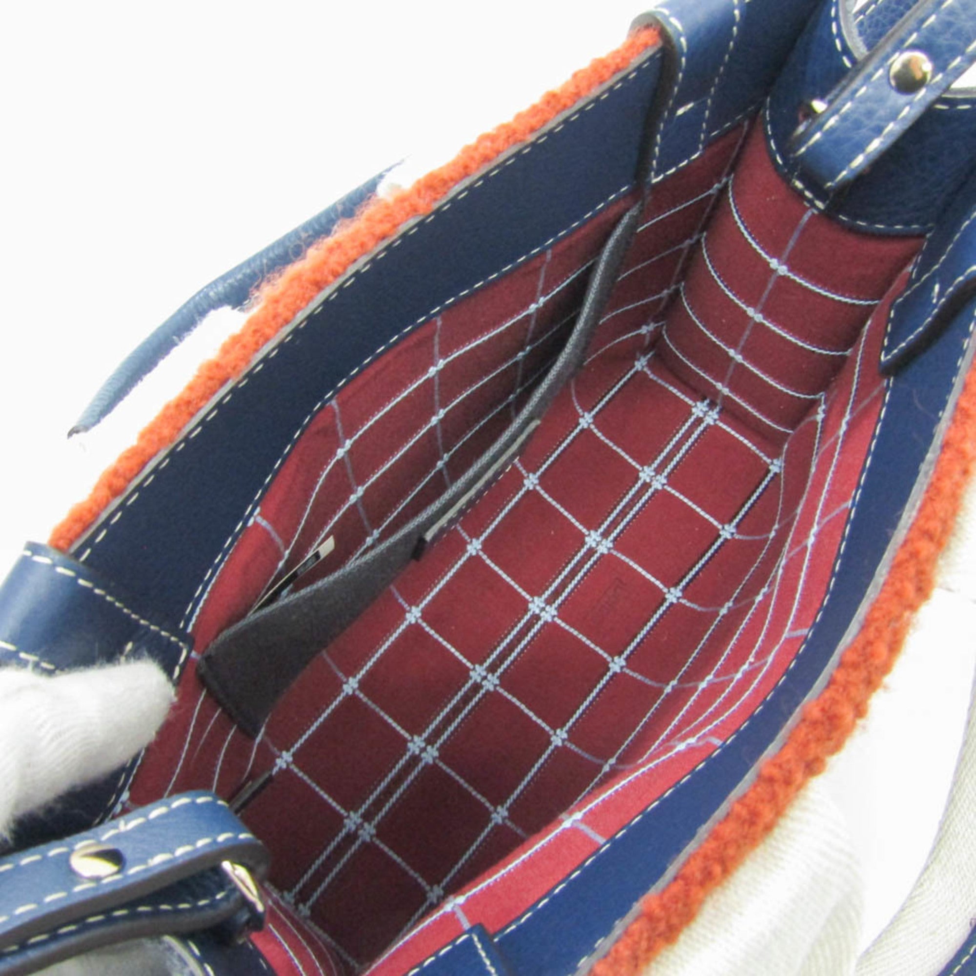 Woody Tote Recycled Felt with Leather and Canvas Small
