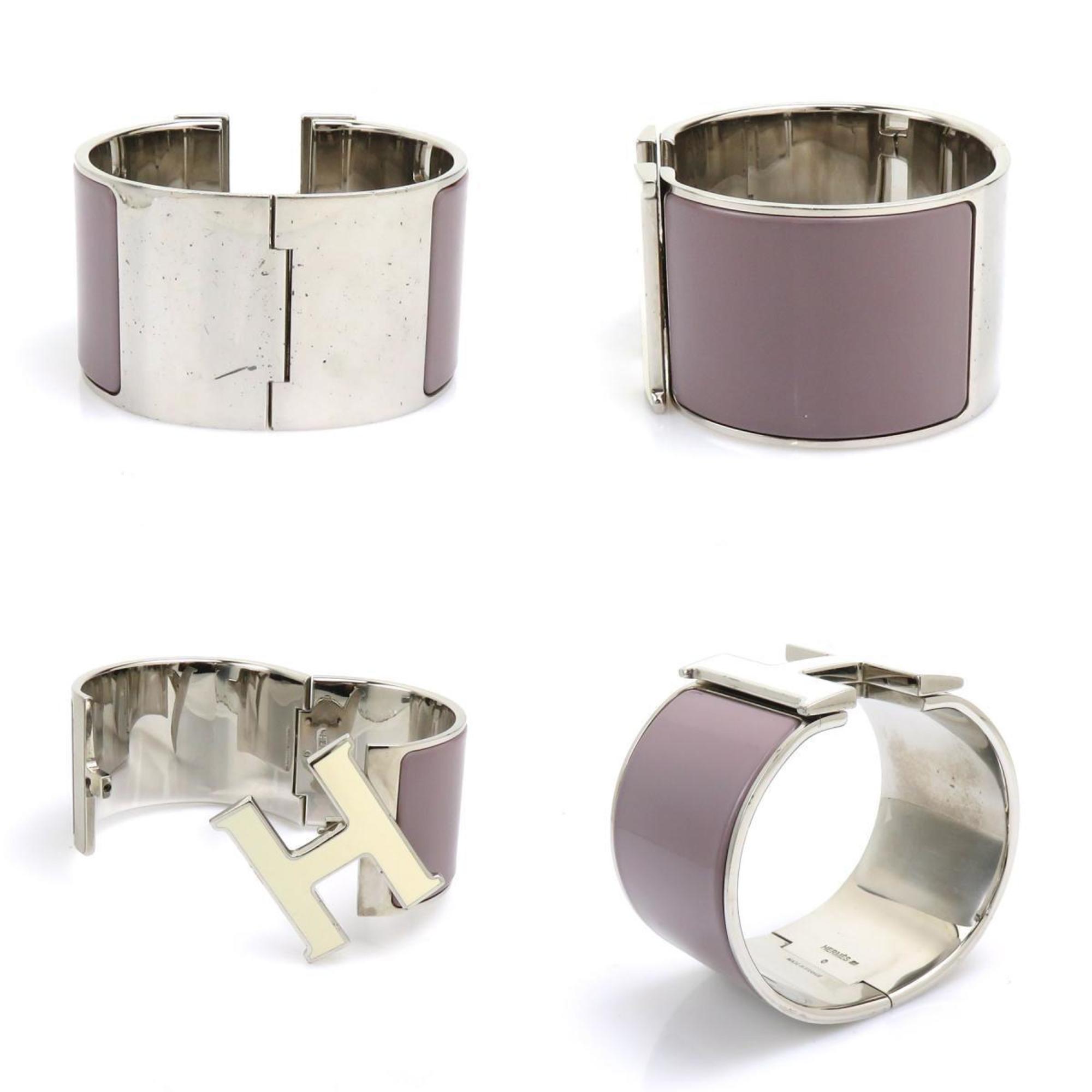 Bracelet Enamel and Metal Off-White Purple Gray Silver
