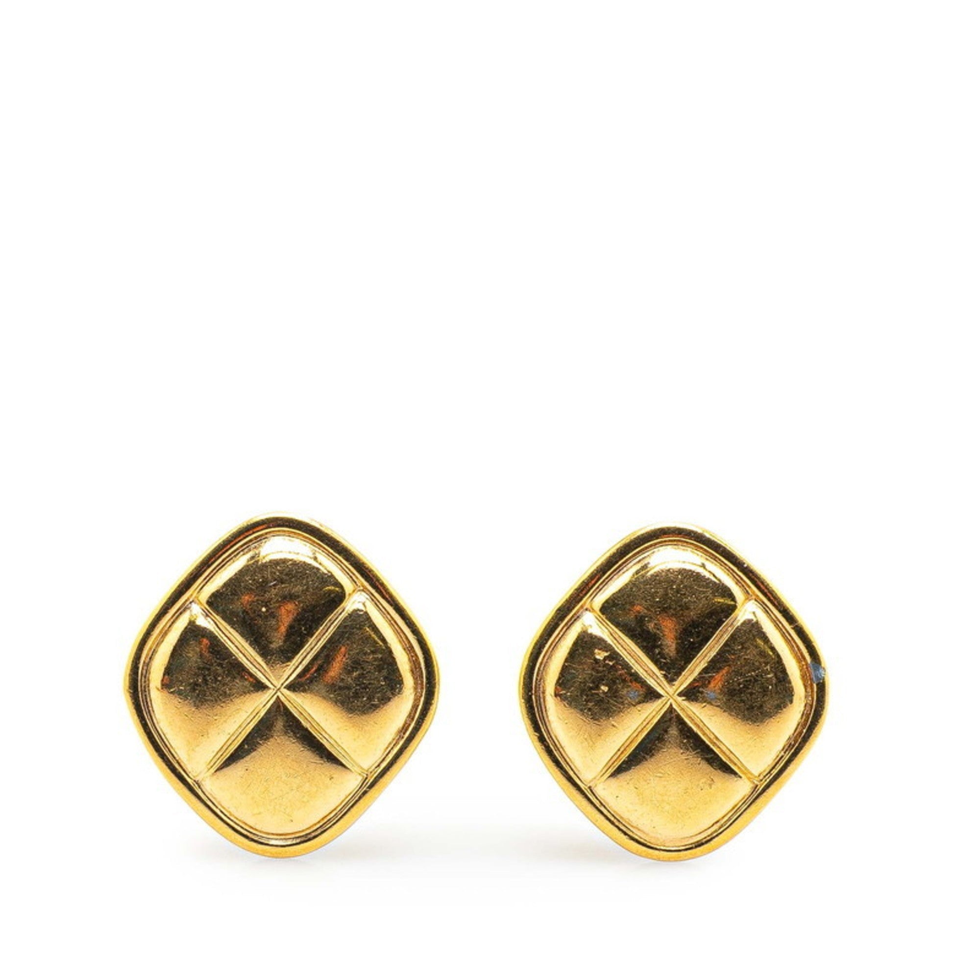 Vintage Clip-On Earrings Clip-On Gold-Tone Metal