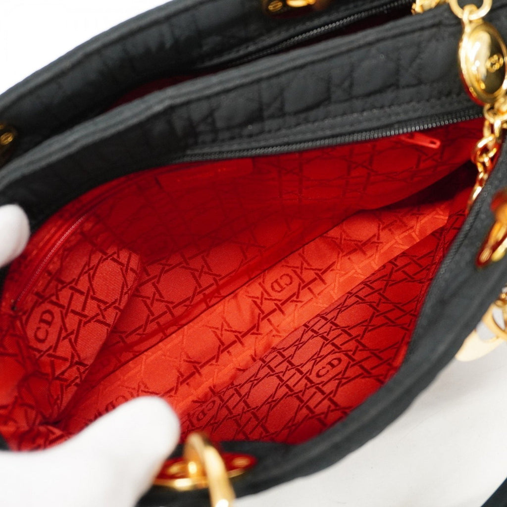 Vintage Lady Dior Bag Cannage Quilt Nylon Large