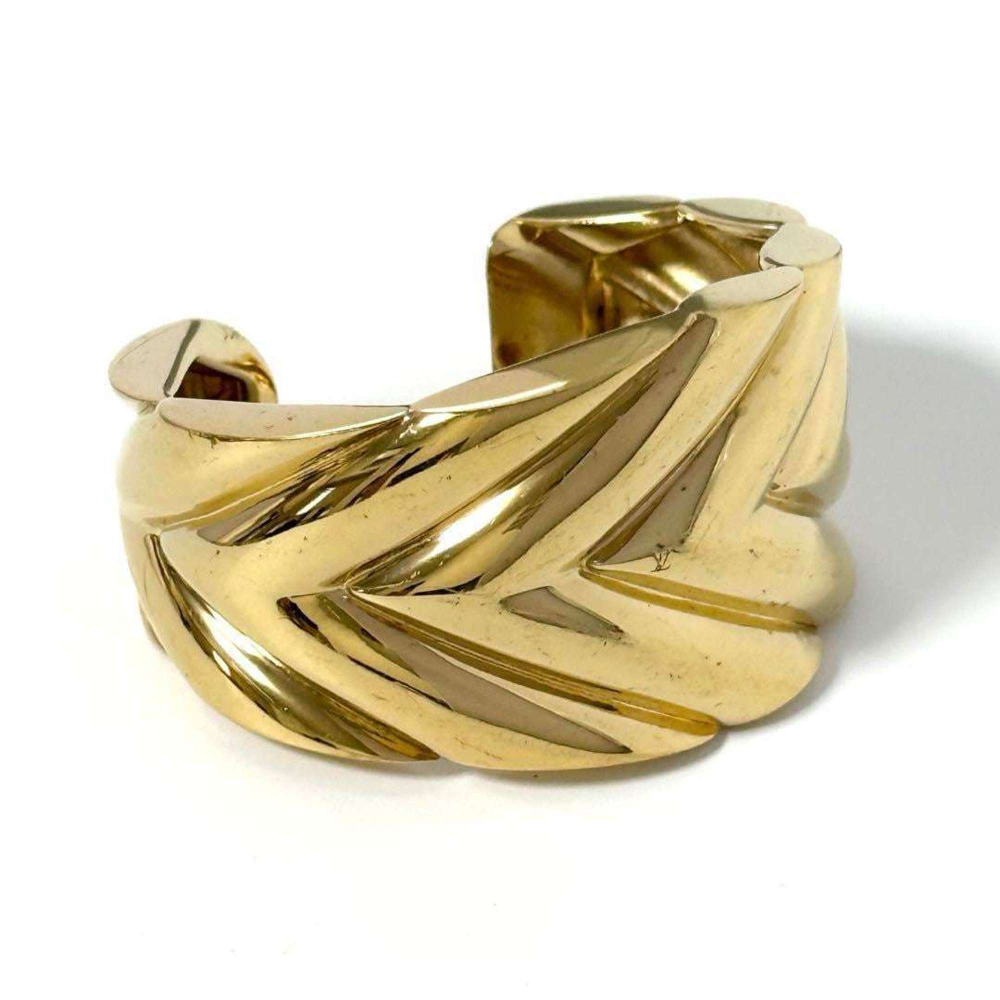 Wide V Motif Bracelet Metal