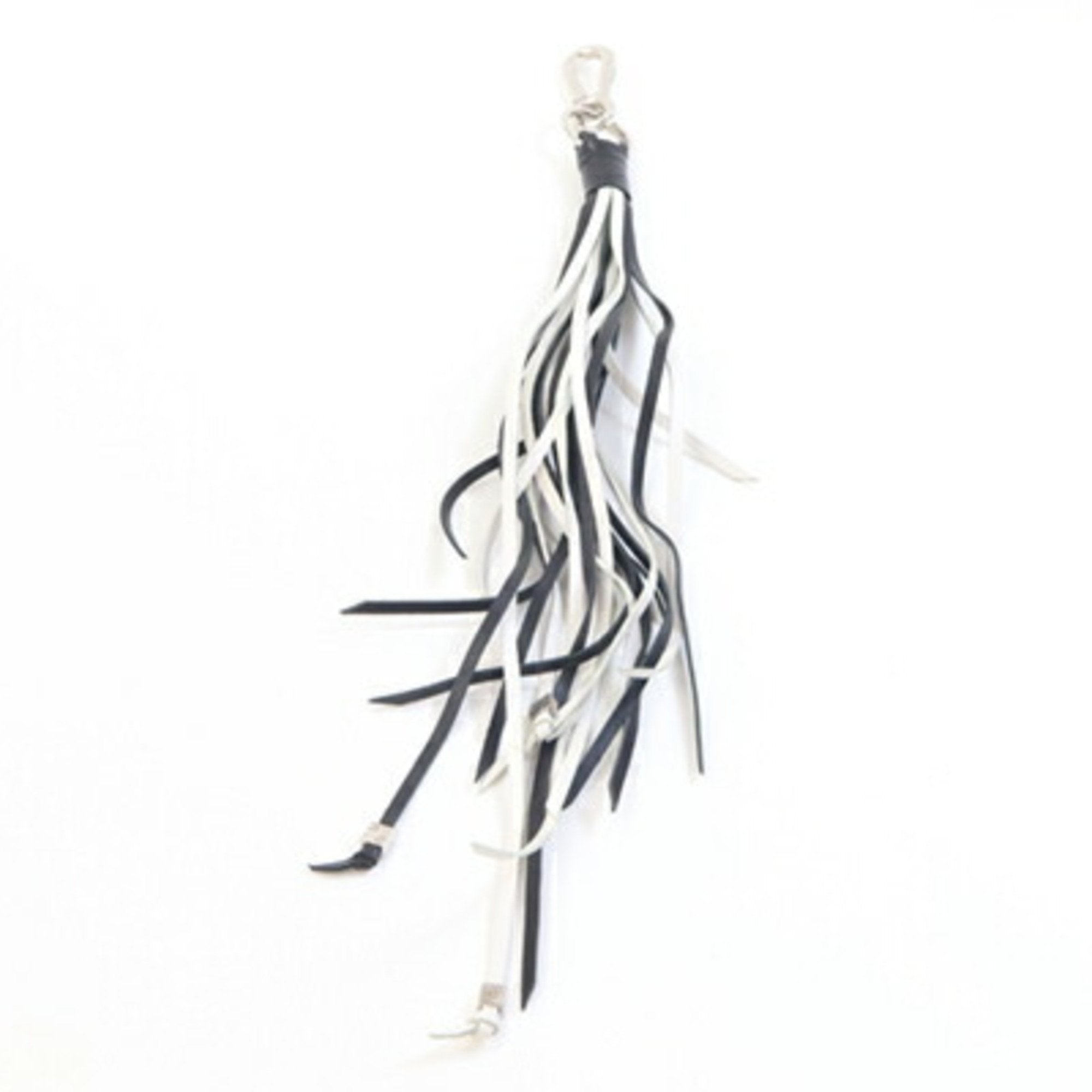Charm Leather Black and White Handbag Charm