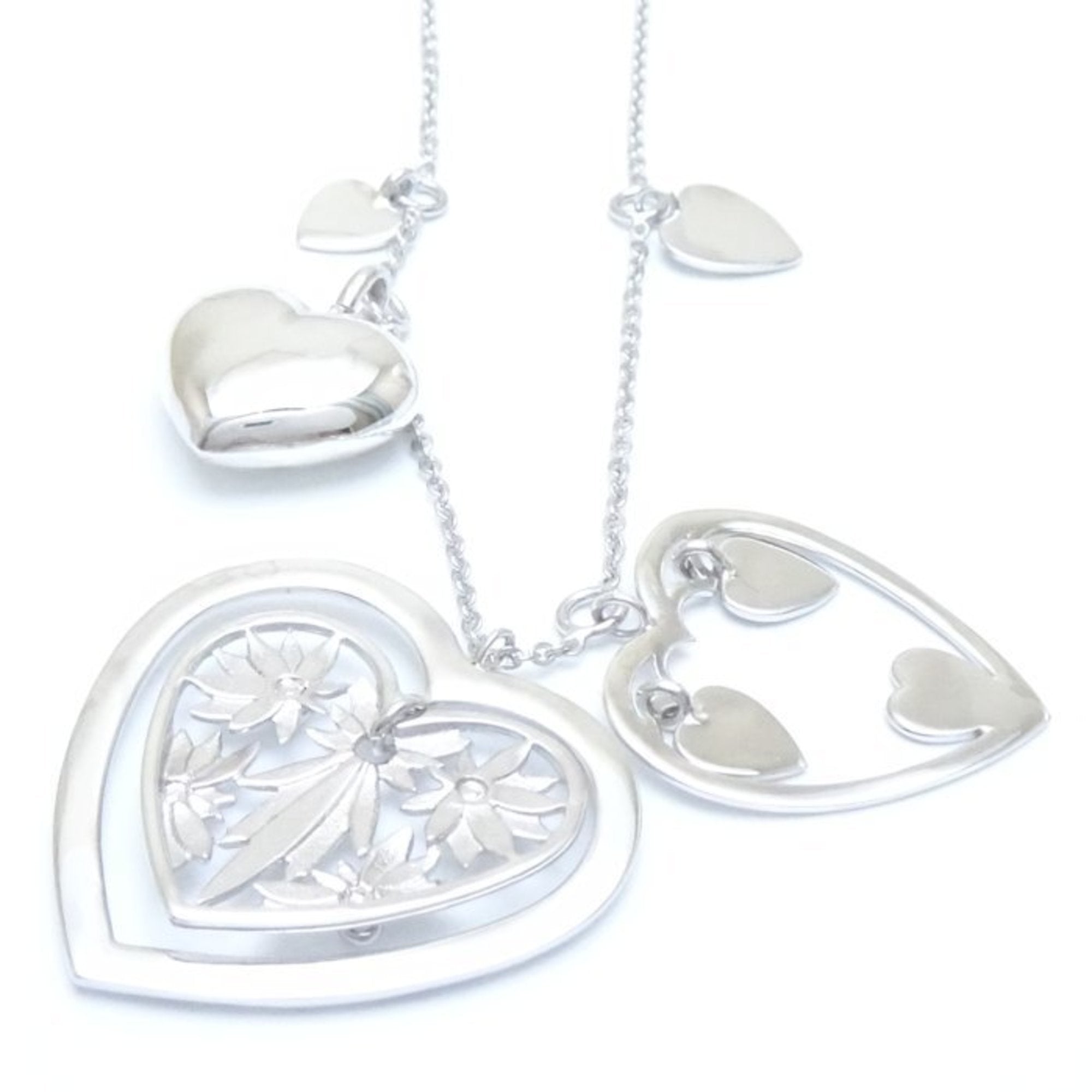 Pendant Necklace Sterling Silver Heart Motif