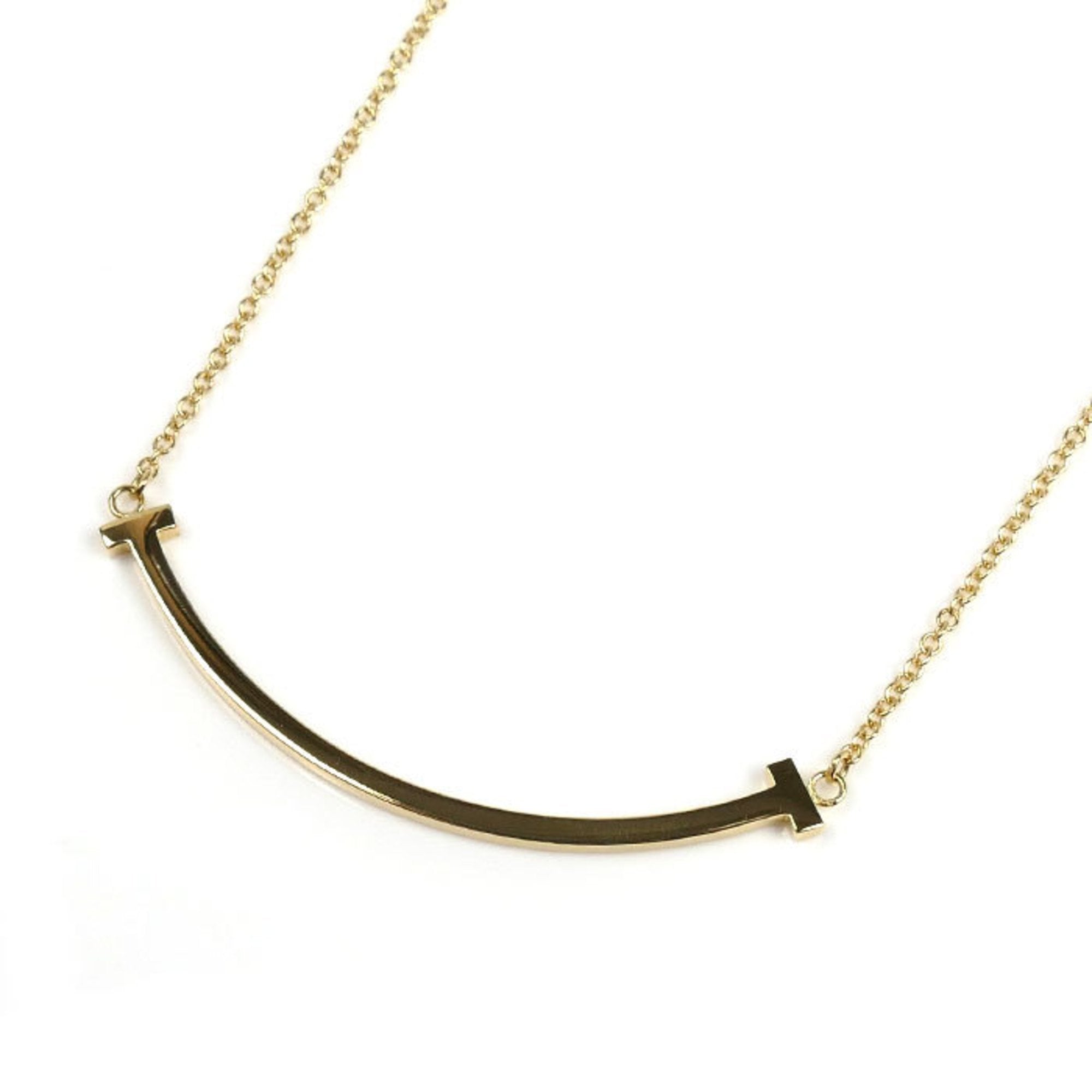 T Smile Pendant Necklace 18K Yellow Gold