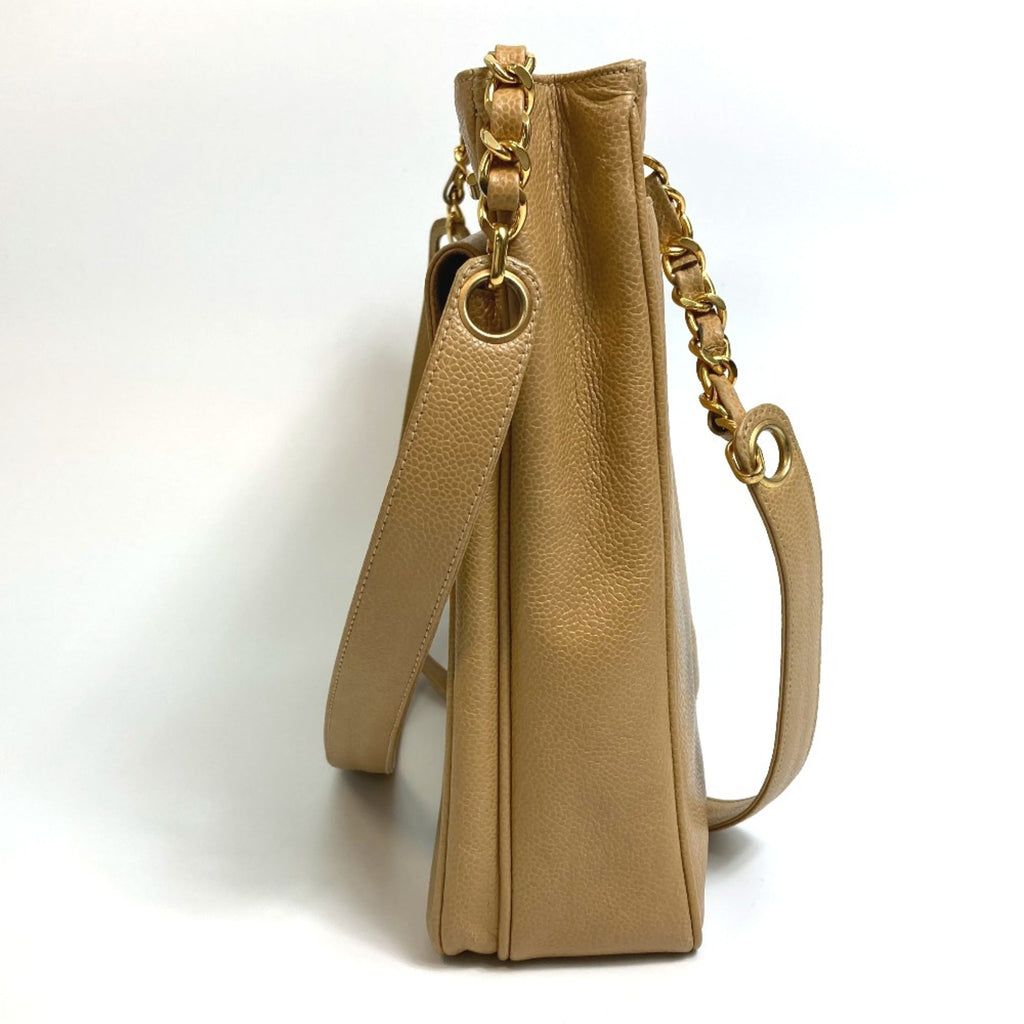 Vintage Front Pocket Tote Caviar Small