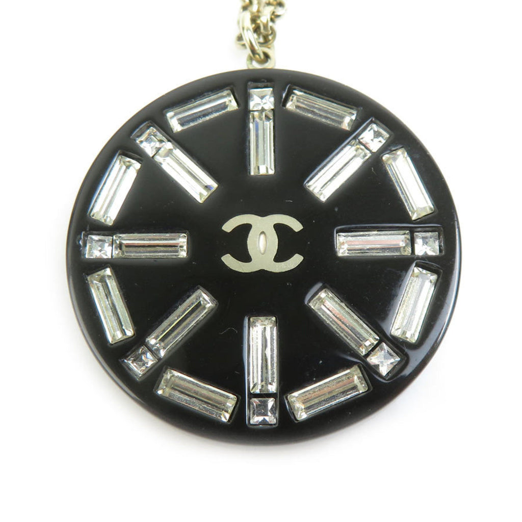 CC Logo Pendant Necklace Gold-Tone Metal