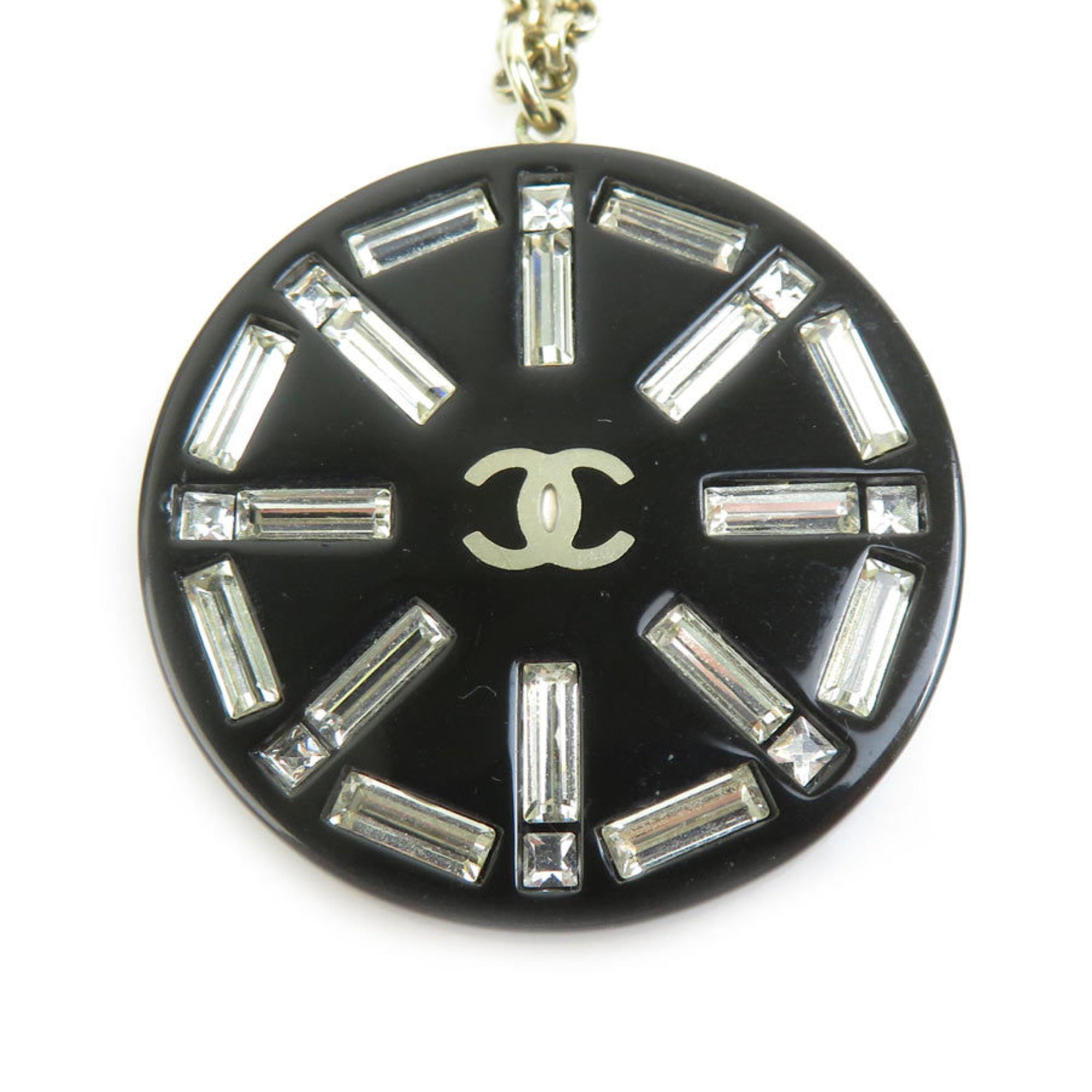CC Logo Pendant Necklace Gold-Tone Metal