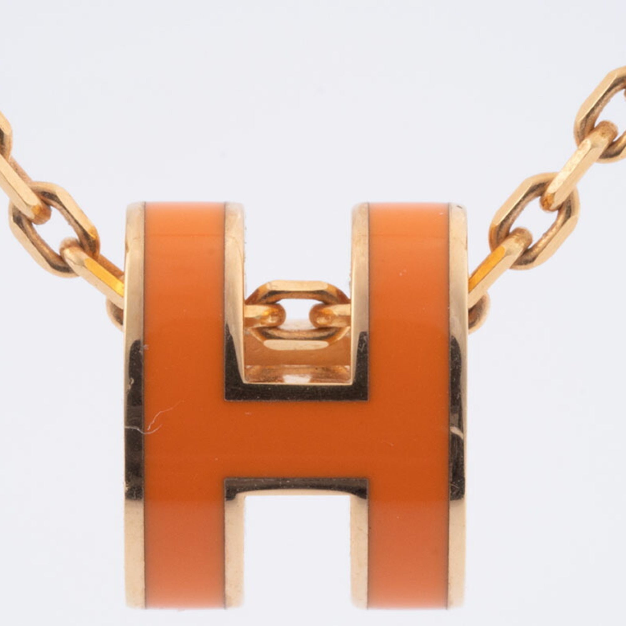 Pop H Pendant Necklace Gold-Tone Metal