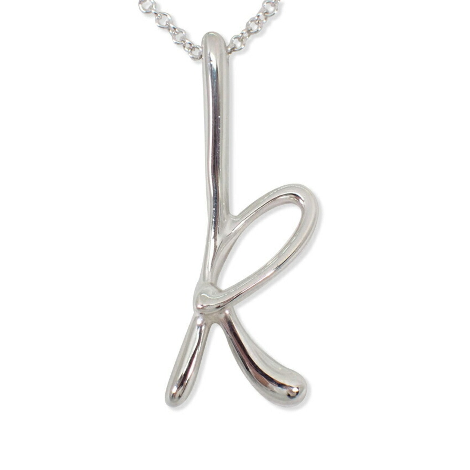 Initial K Pendant Necklace Sterling Silver