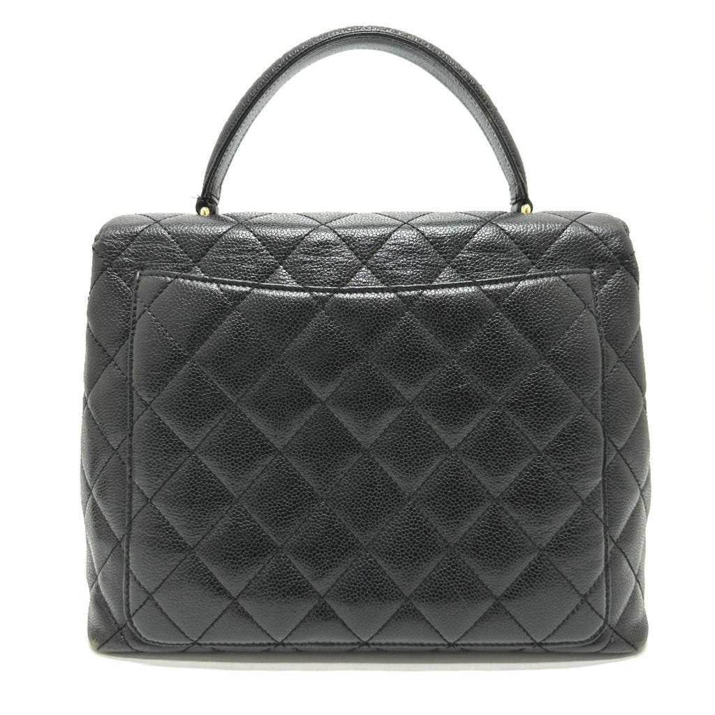 Vintage Classic Top Handle Flap Bag Quilted Caviar Jumbo