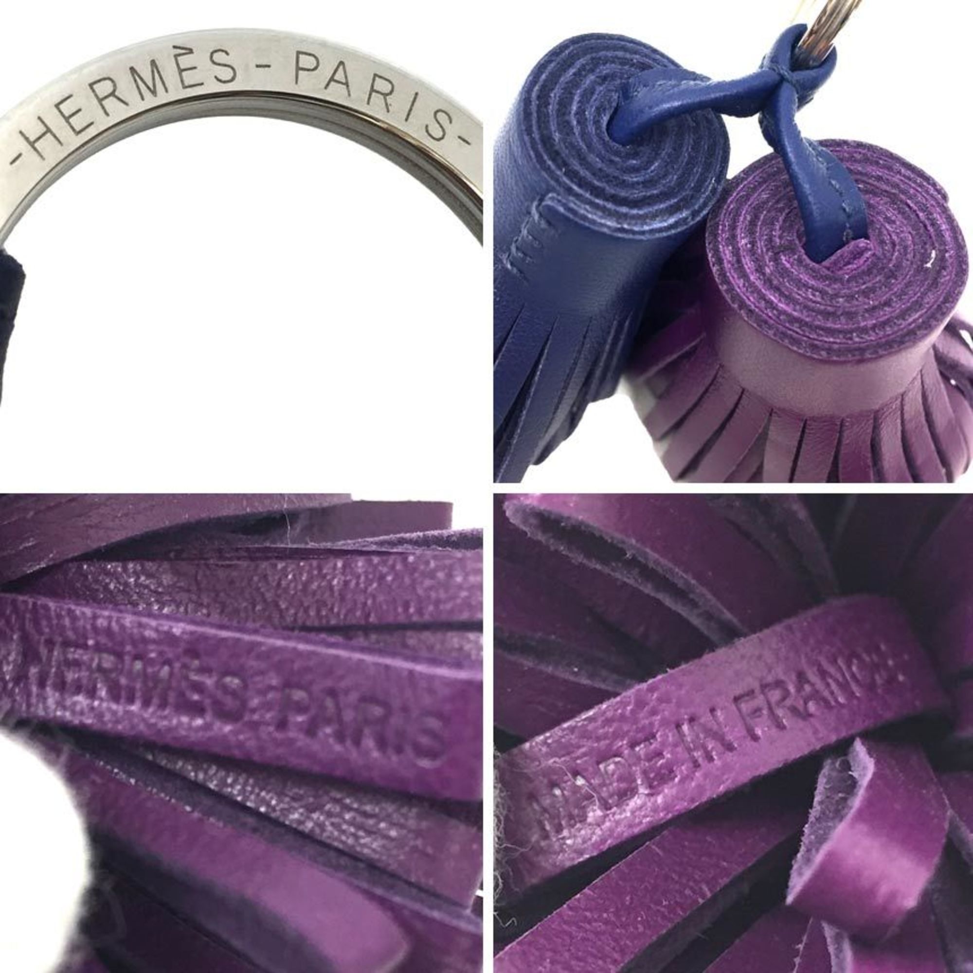 Charm Leather Navy and Purple Ring