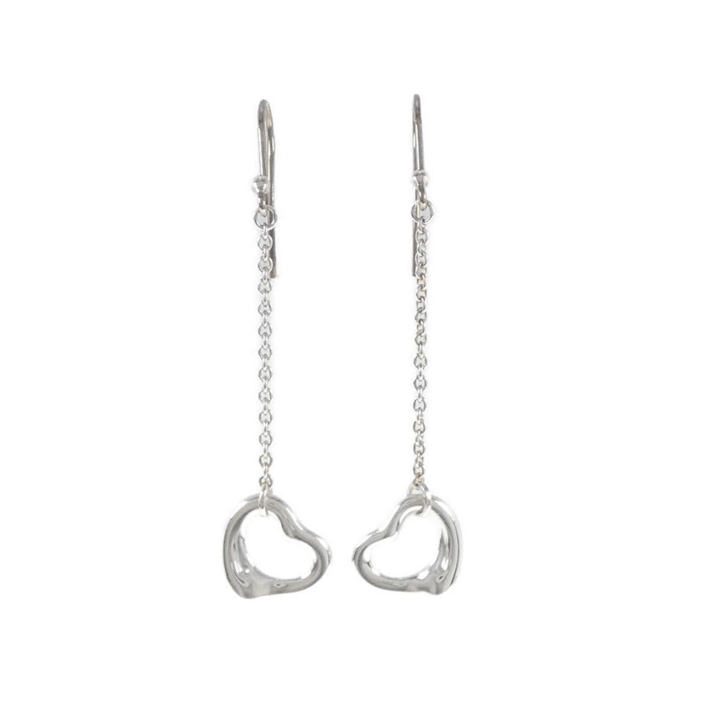 Open Heart Earrings Sterling Silver 40.4mm Sterling Silver