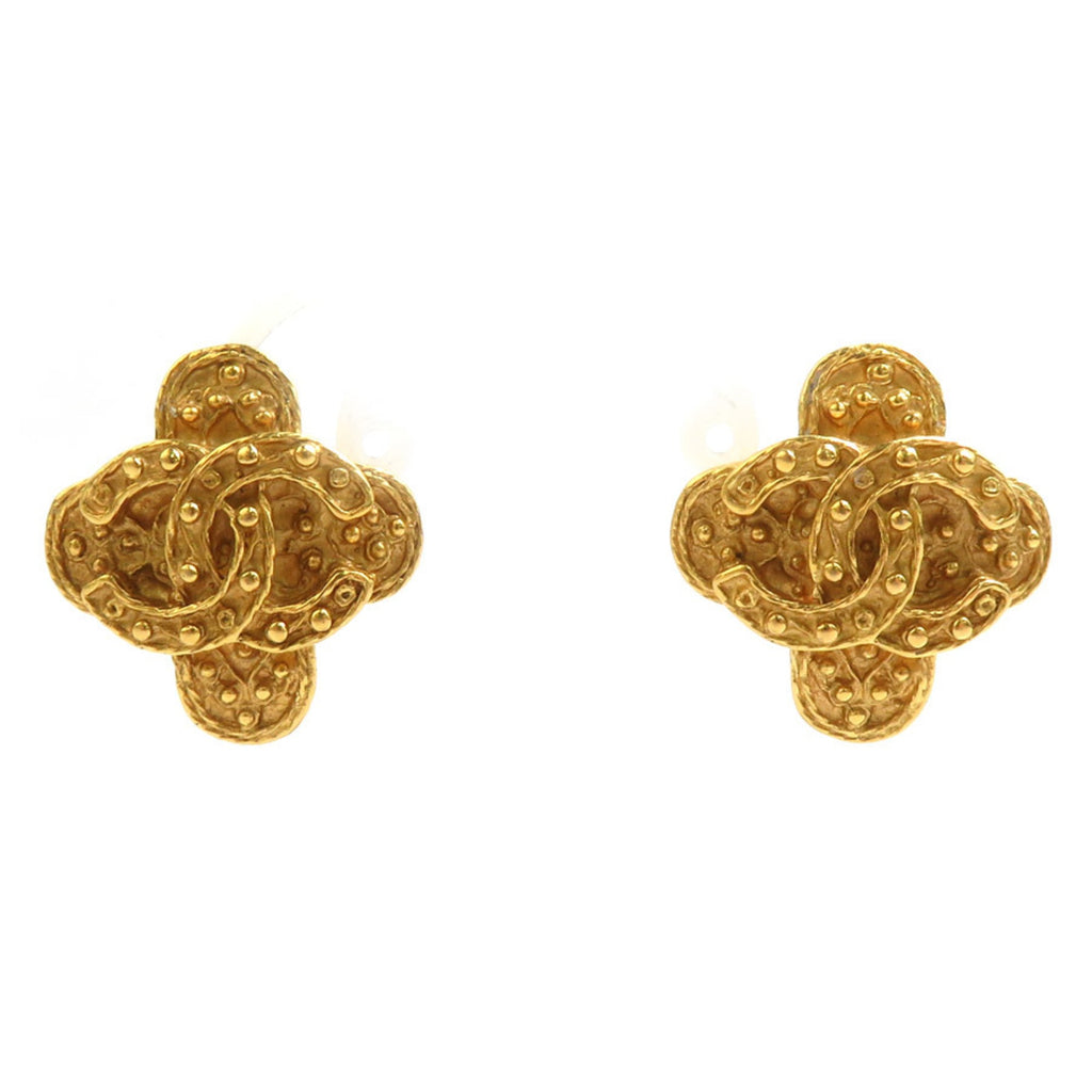 CC Logo Clip-On Earrings Gold-Tone Metal Gold-Tone Metal