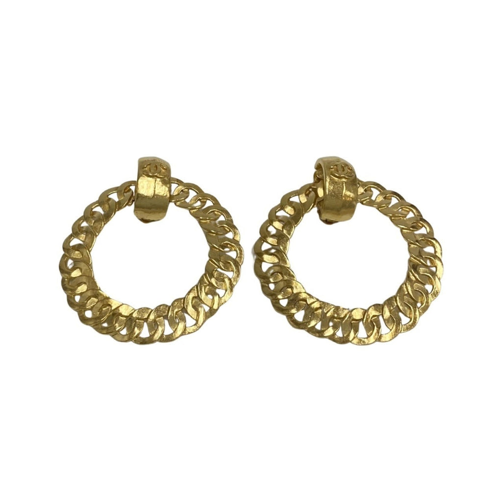 CC Logo Hoop Earrings Metal Gold-Tone Metal