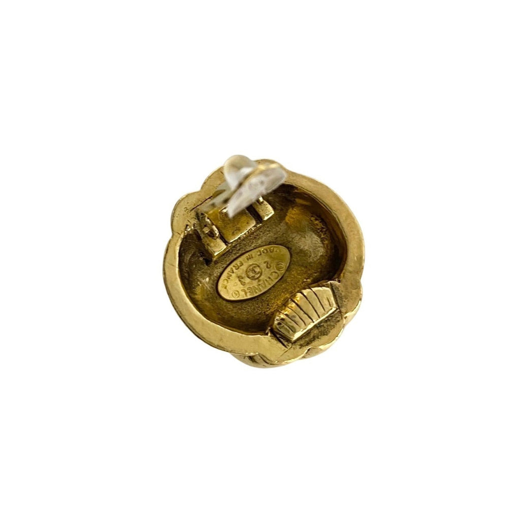 CC Logo Clip-On Earrings Metal Gold-Tone Metal