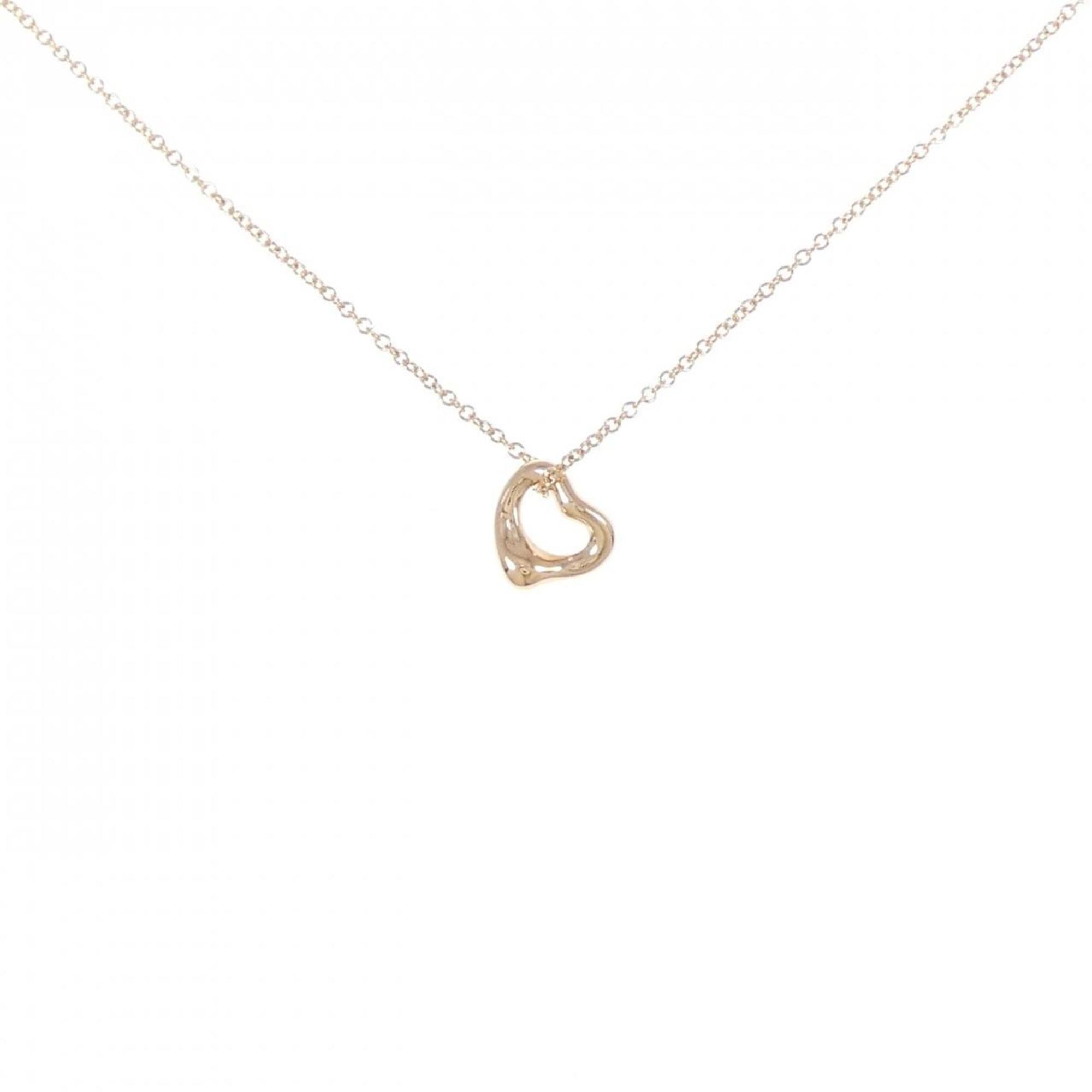 Open Heart Pendant Necklace 18K Rose Gold 6.7mm