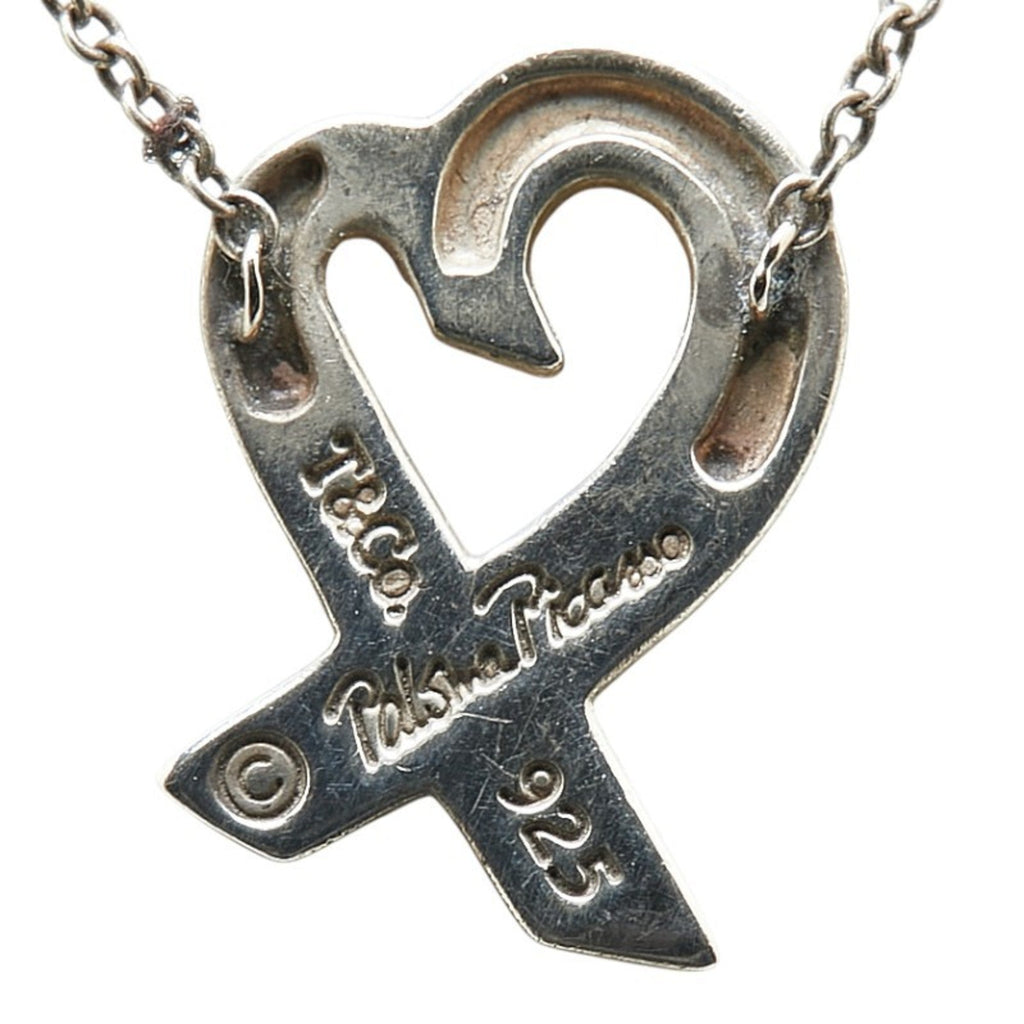 Loving Heart Pendant Necklace Sterling Silver with Diamond