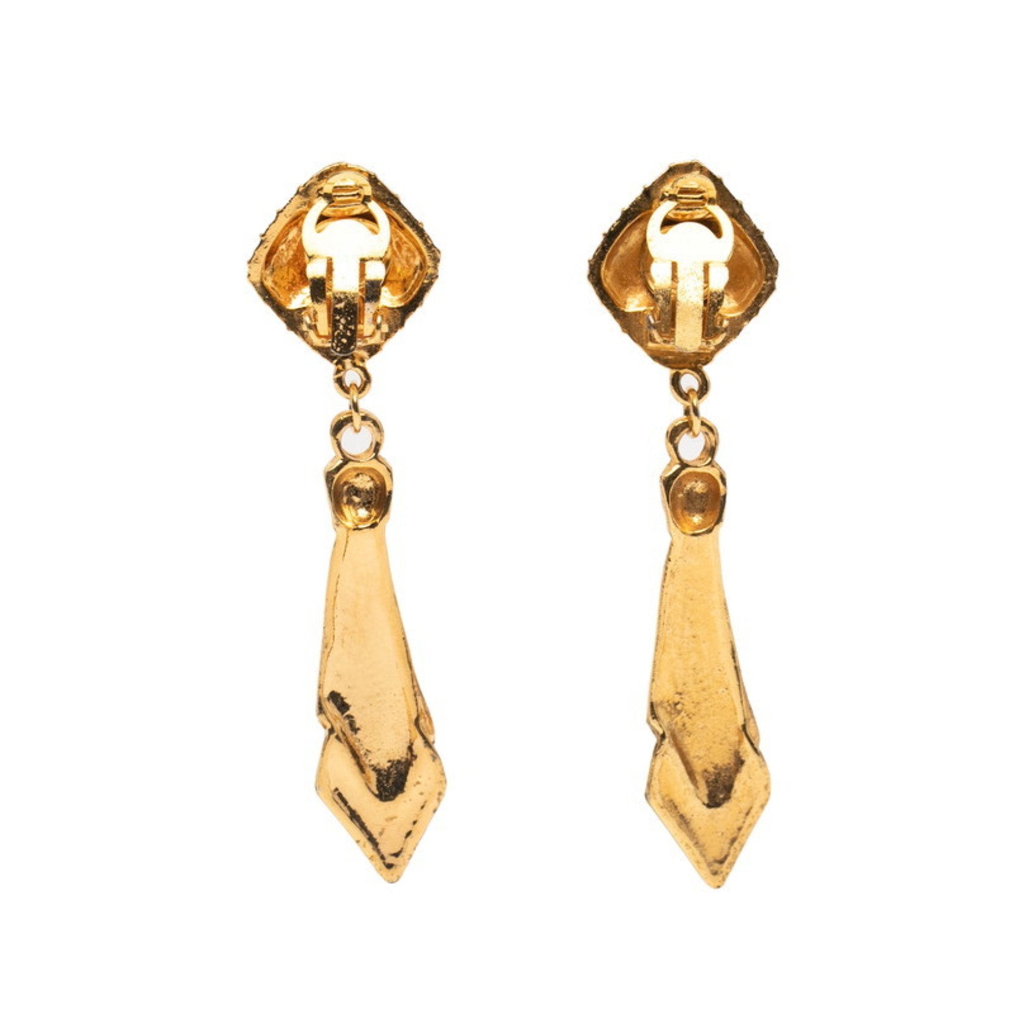 CC Logo Clip-On Earrings Metal Gold-Tone Metal