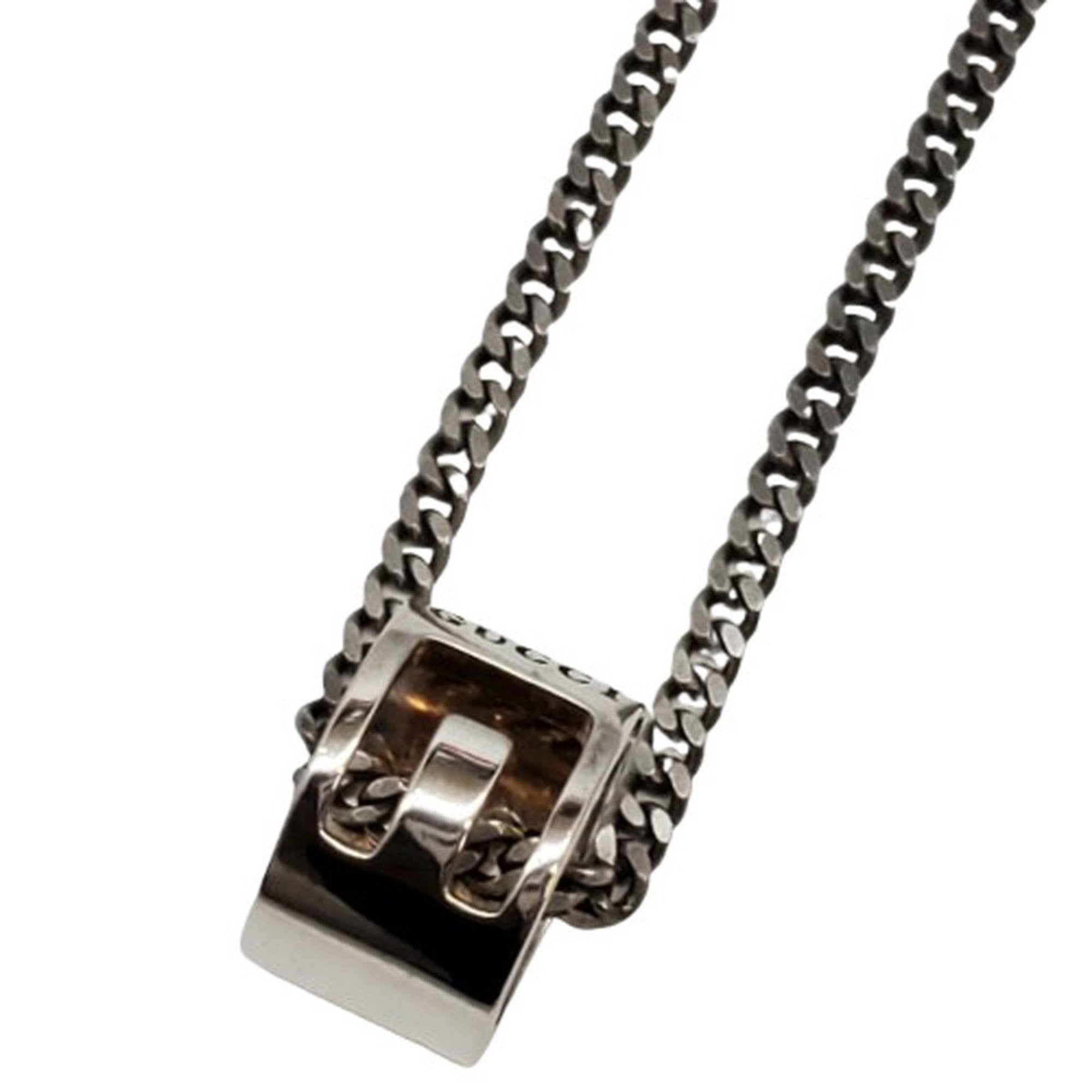 Cutout G Pendant Necklace Sterling Silver