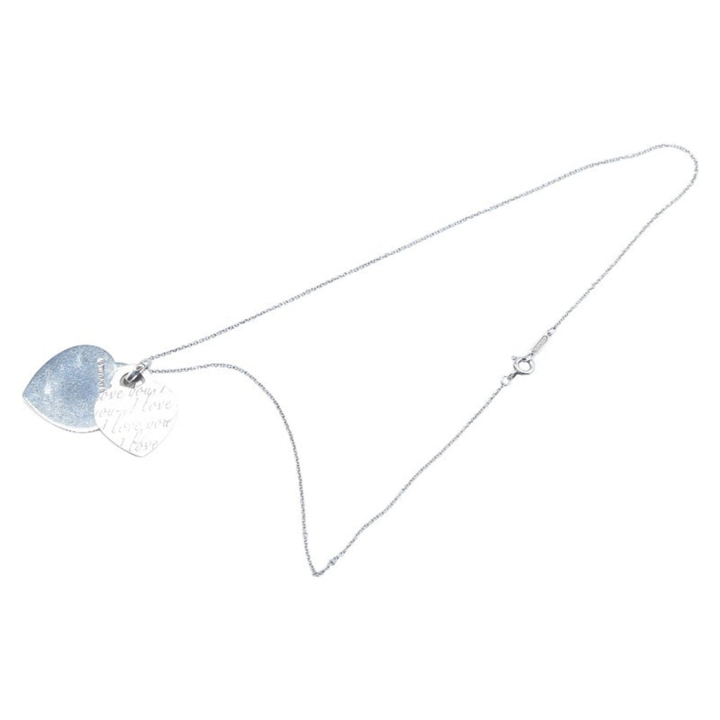 Double Heart Pendant Necklace Sterling Silver