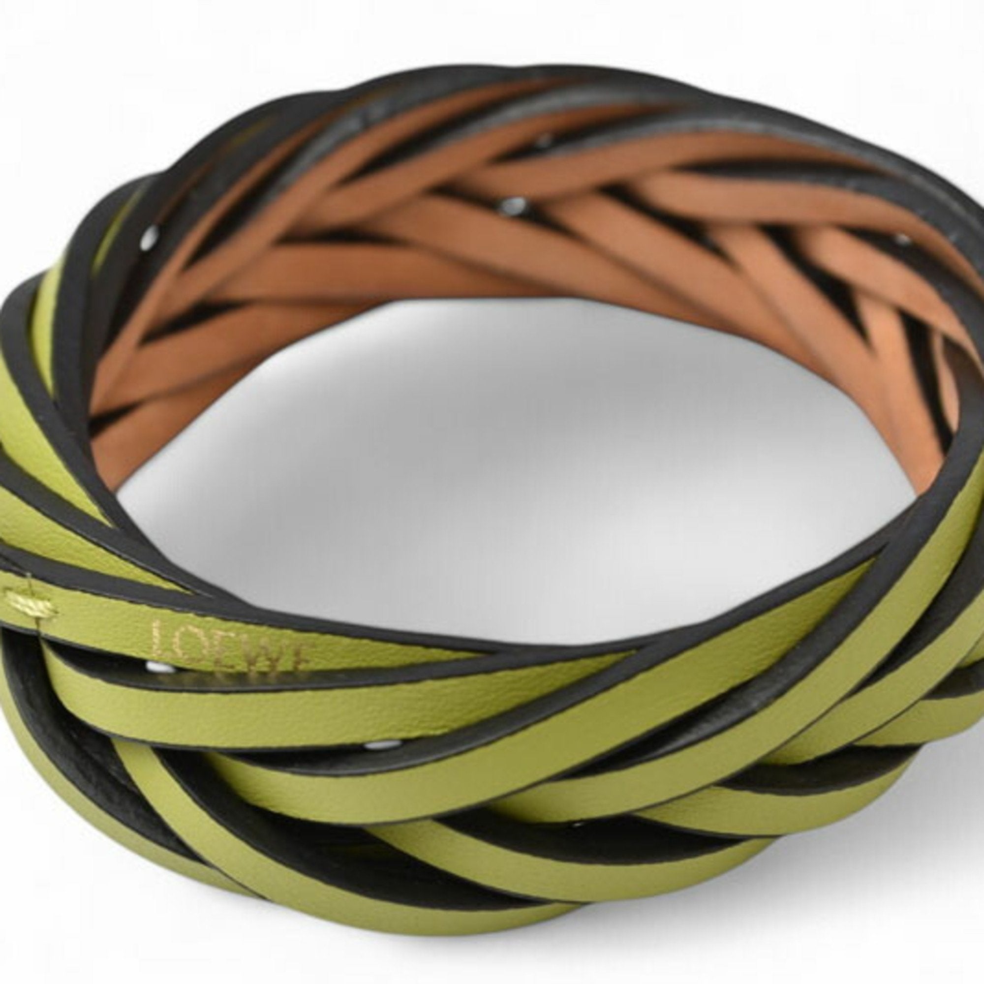 Braided Bracelet Leather Green