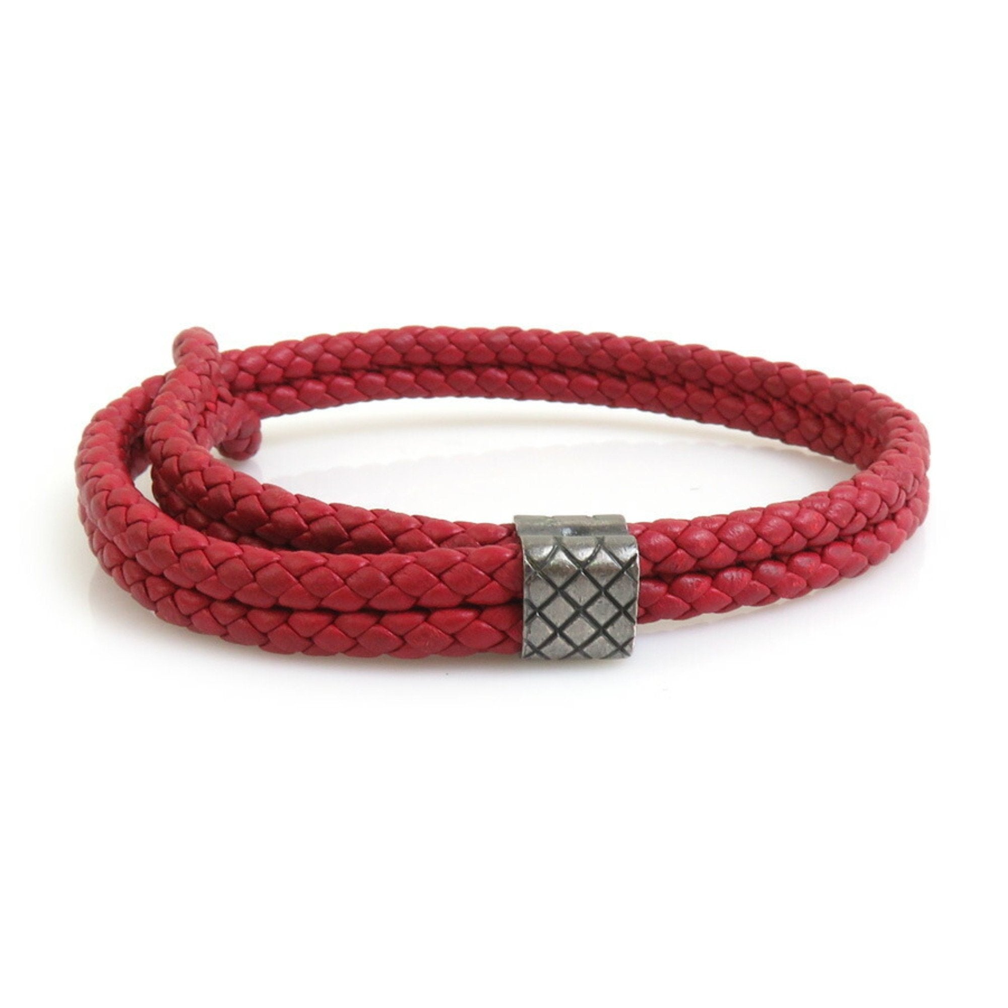 Charm Bracelet Leather Red
